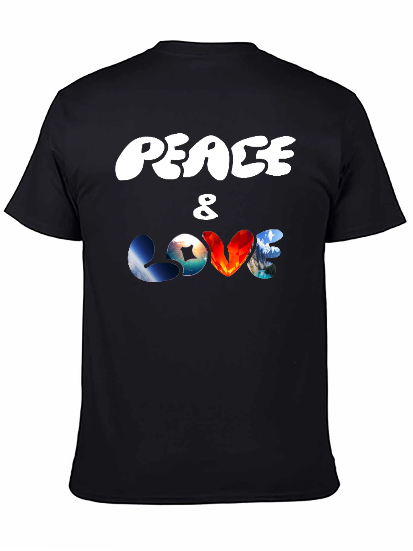 Peace & Love Graphic T-Shirt - Black