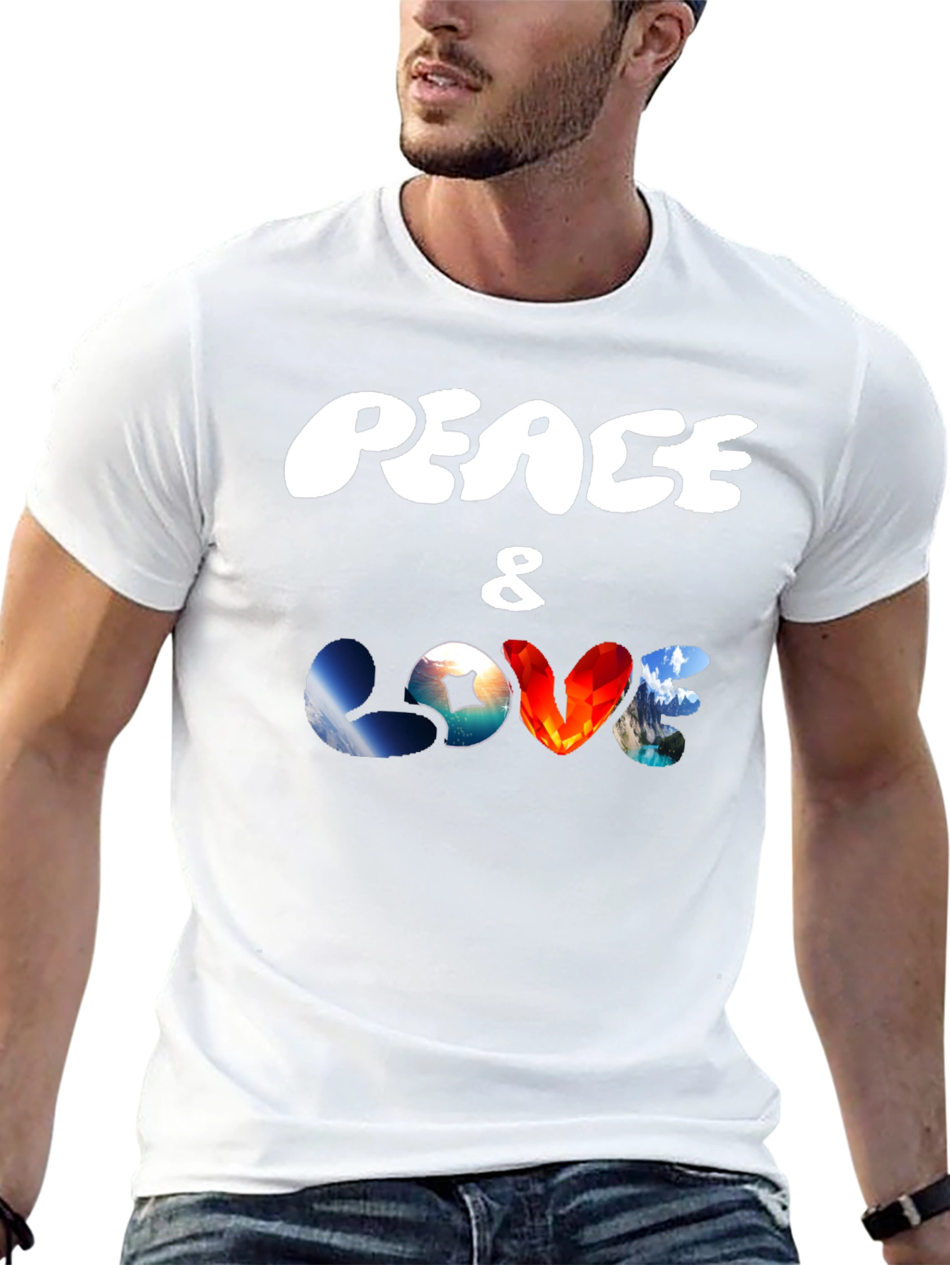 Peace & Love Graphic T-Shirt - Black
