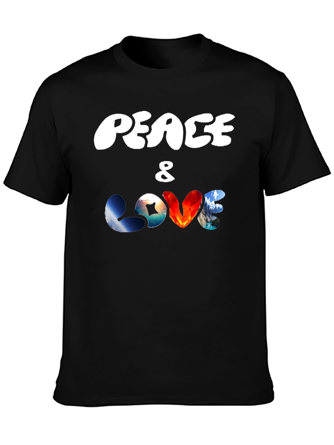 Peace & Love Graphic T-Shirt - Black