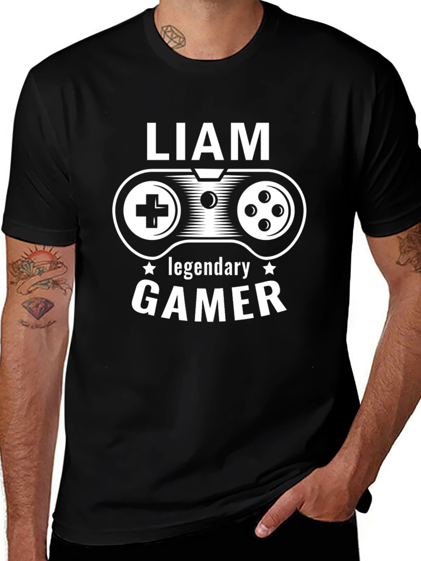 Liam Legendary Gamer Black T-Shirt