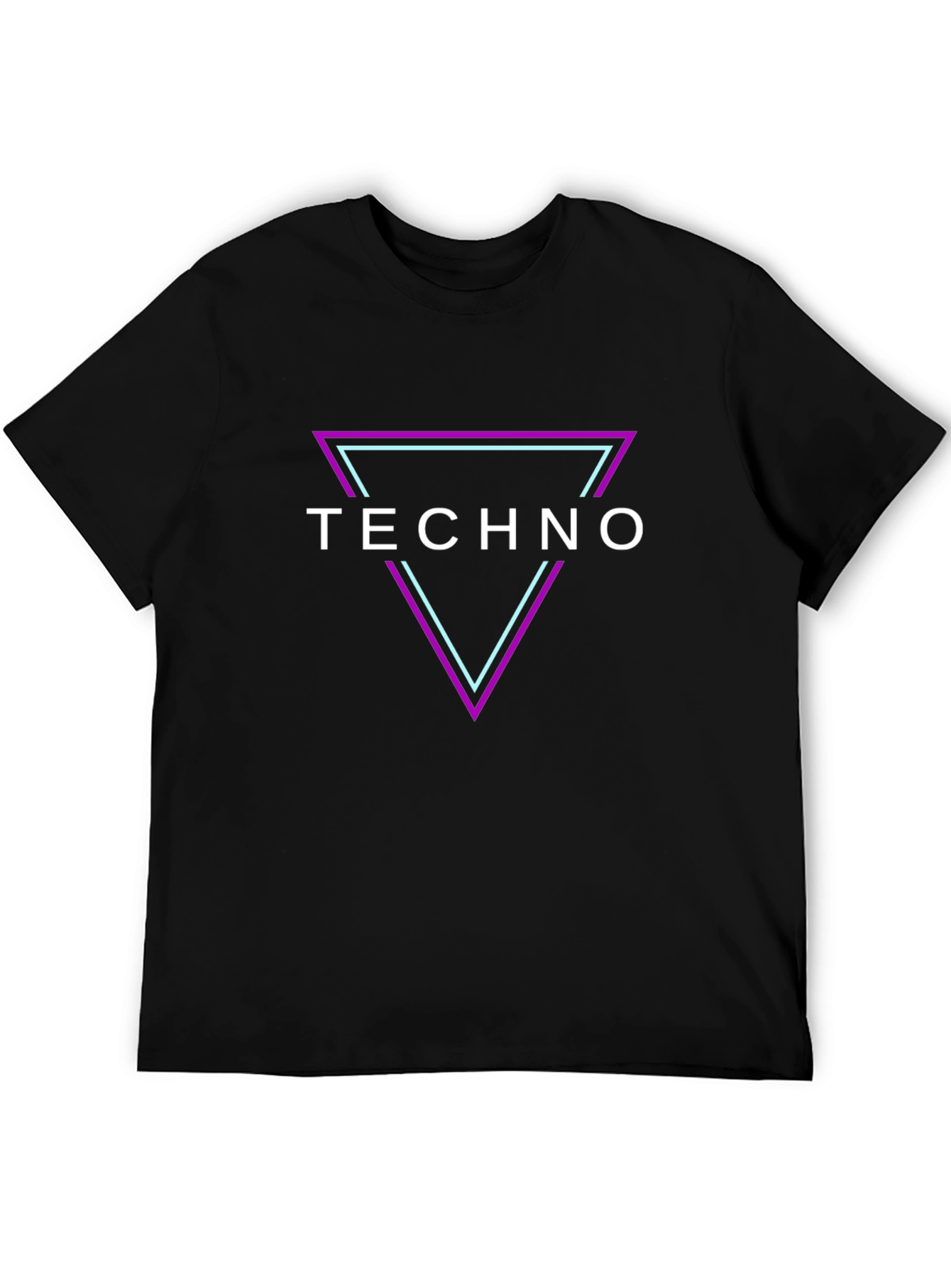 Techno Triangle Graphic T-Shirt - Black