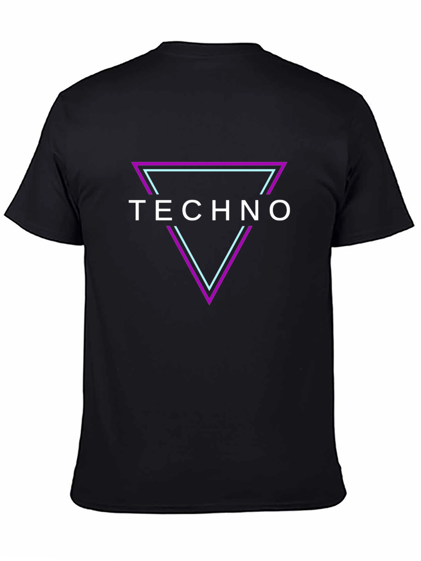 Techno Triangle Graphic T-Shirt - Black
