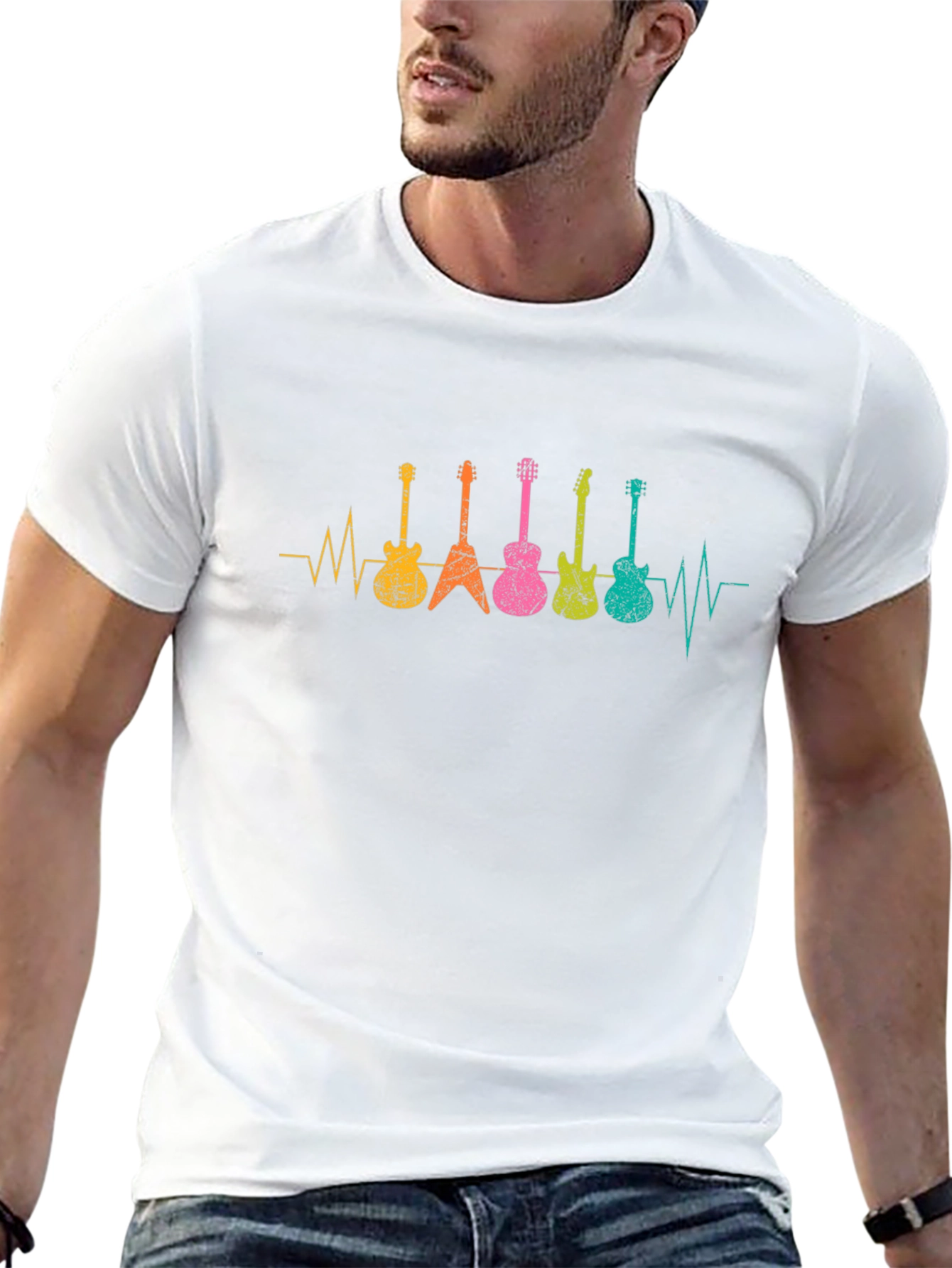 Guitar Heartbeat T-Shirt - Music Lover Tee