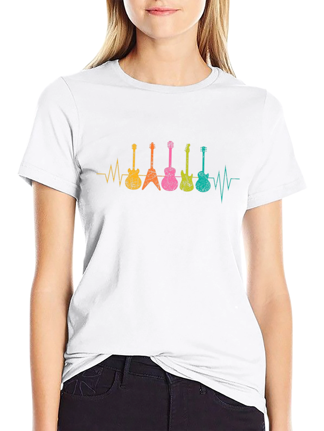 Guitar Heartbeat T-Shirt - Music Lover Tee