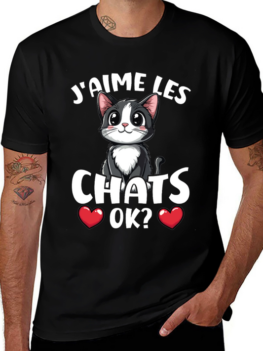 Jaime Les Chats OK? Cat Lover Graphic T-Shirt