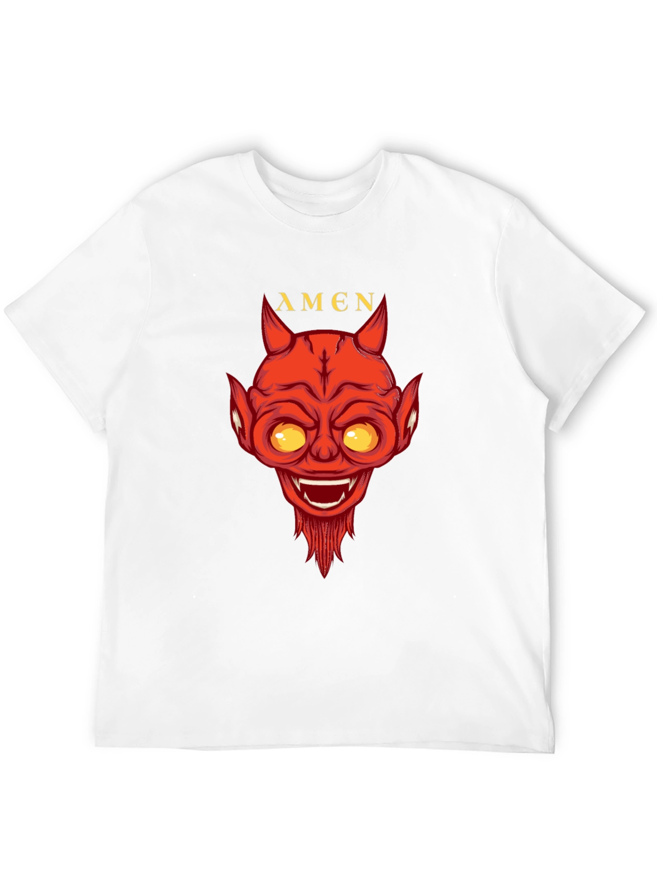 Devil Amen Graphic Print Black T-Shirt