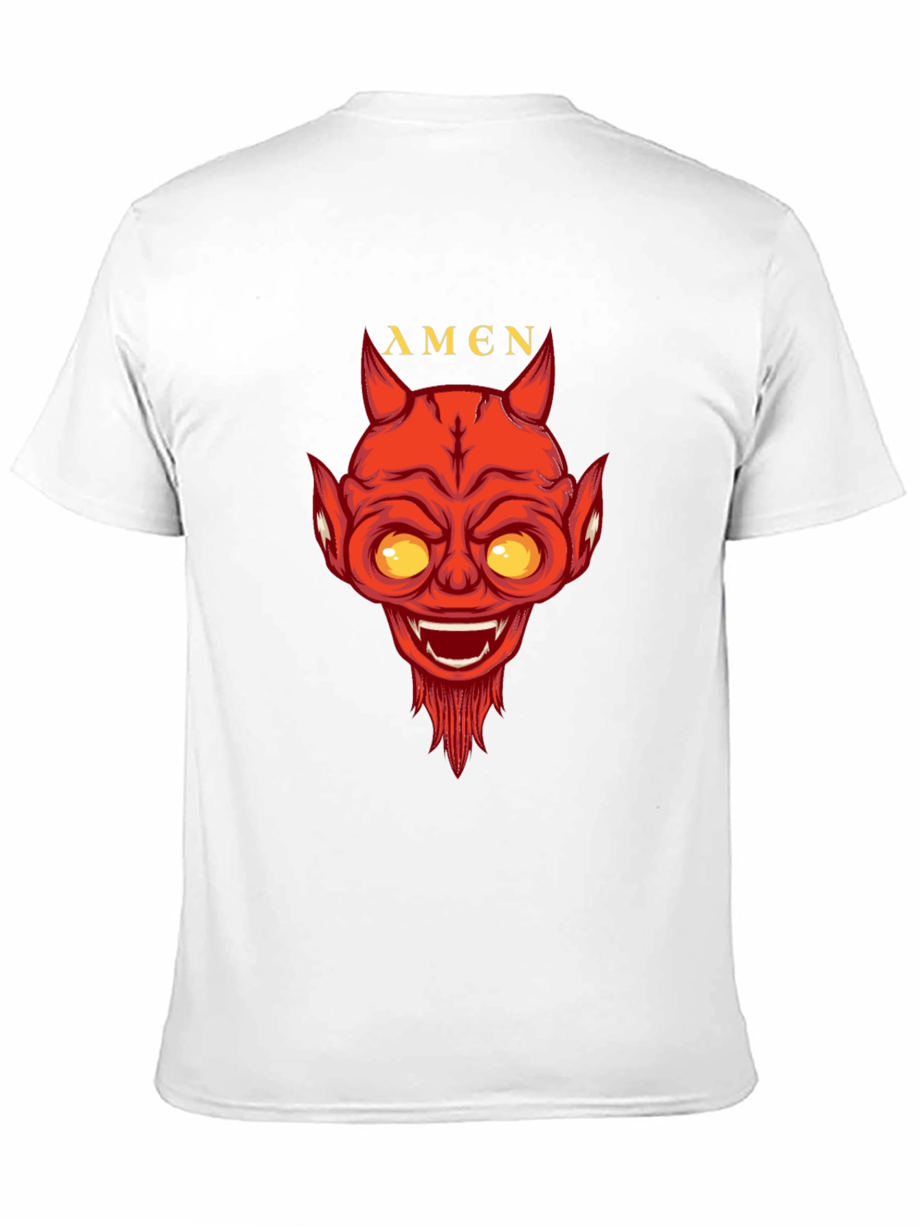 Devil Amen Graphic Print Black T-Shirt