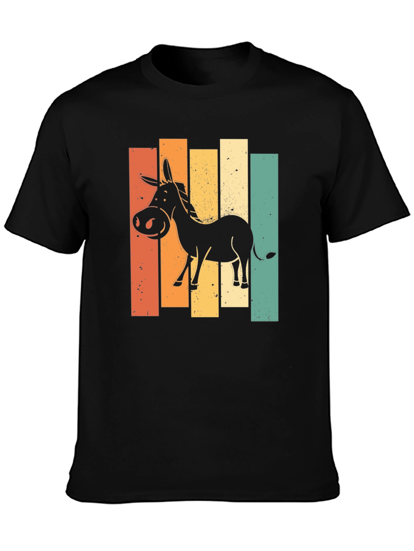 Retro Donkey Graphic T-Shirt - Black