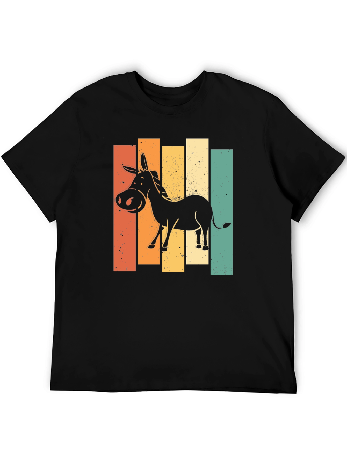 Retro Donkey Graphic T-Shirt - Black