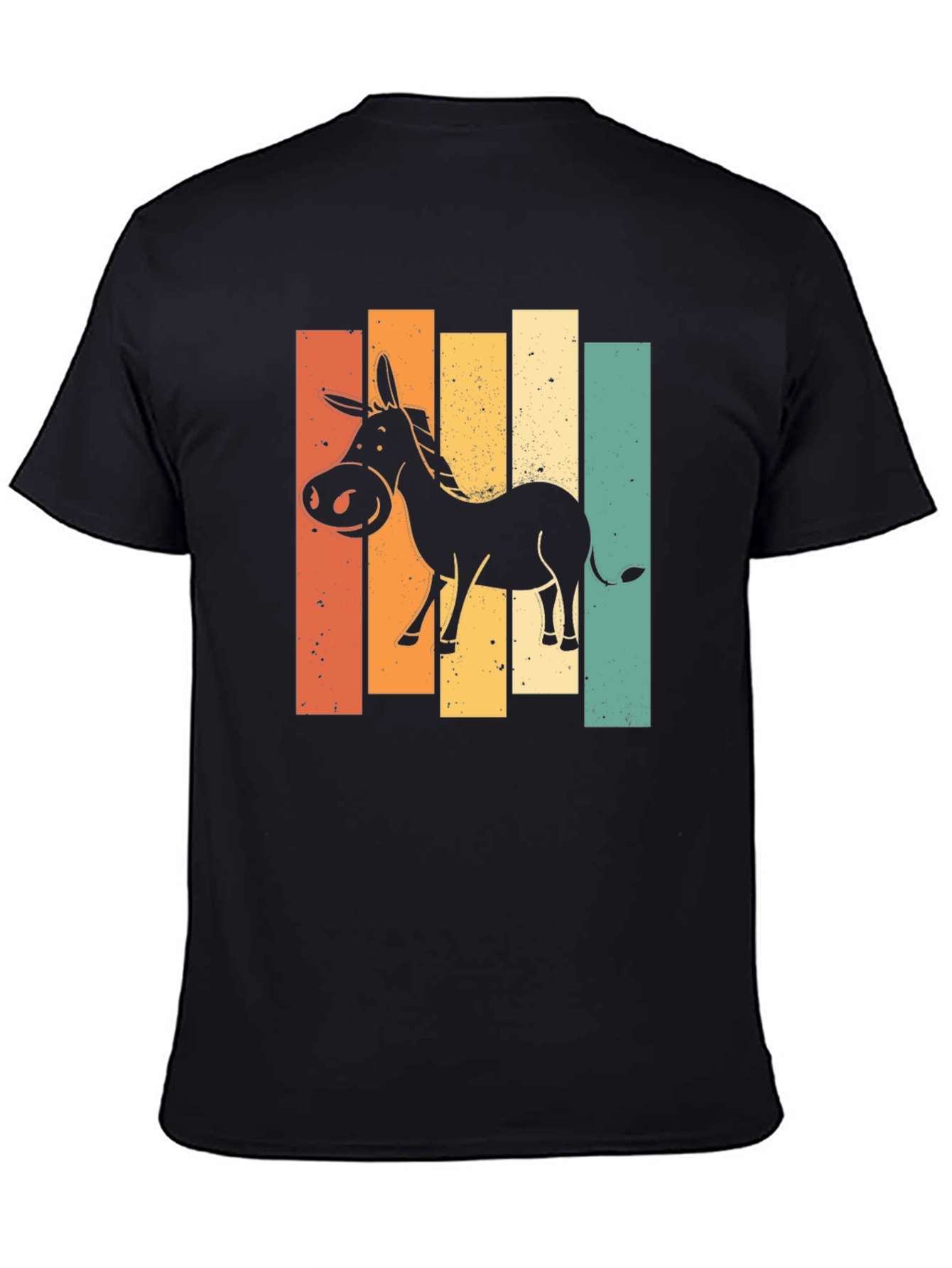 Retro Donkey Graphic T-Shirt - Black