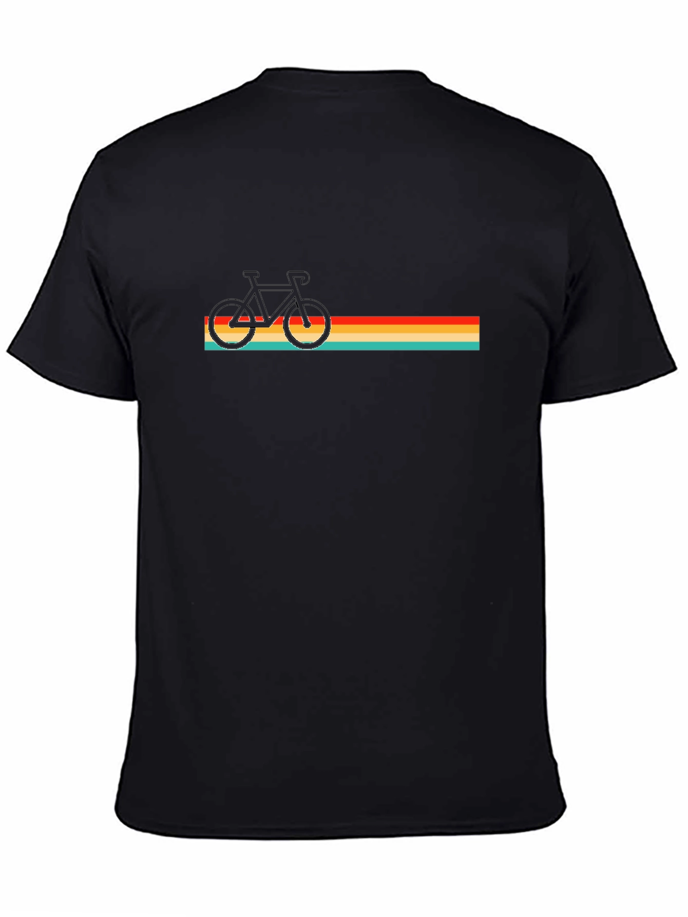 Retro Bike Graphic Tee - Black Cotton T-Shirt