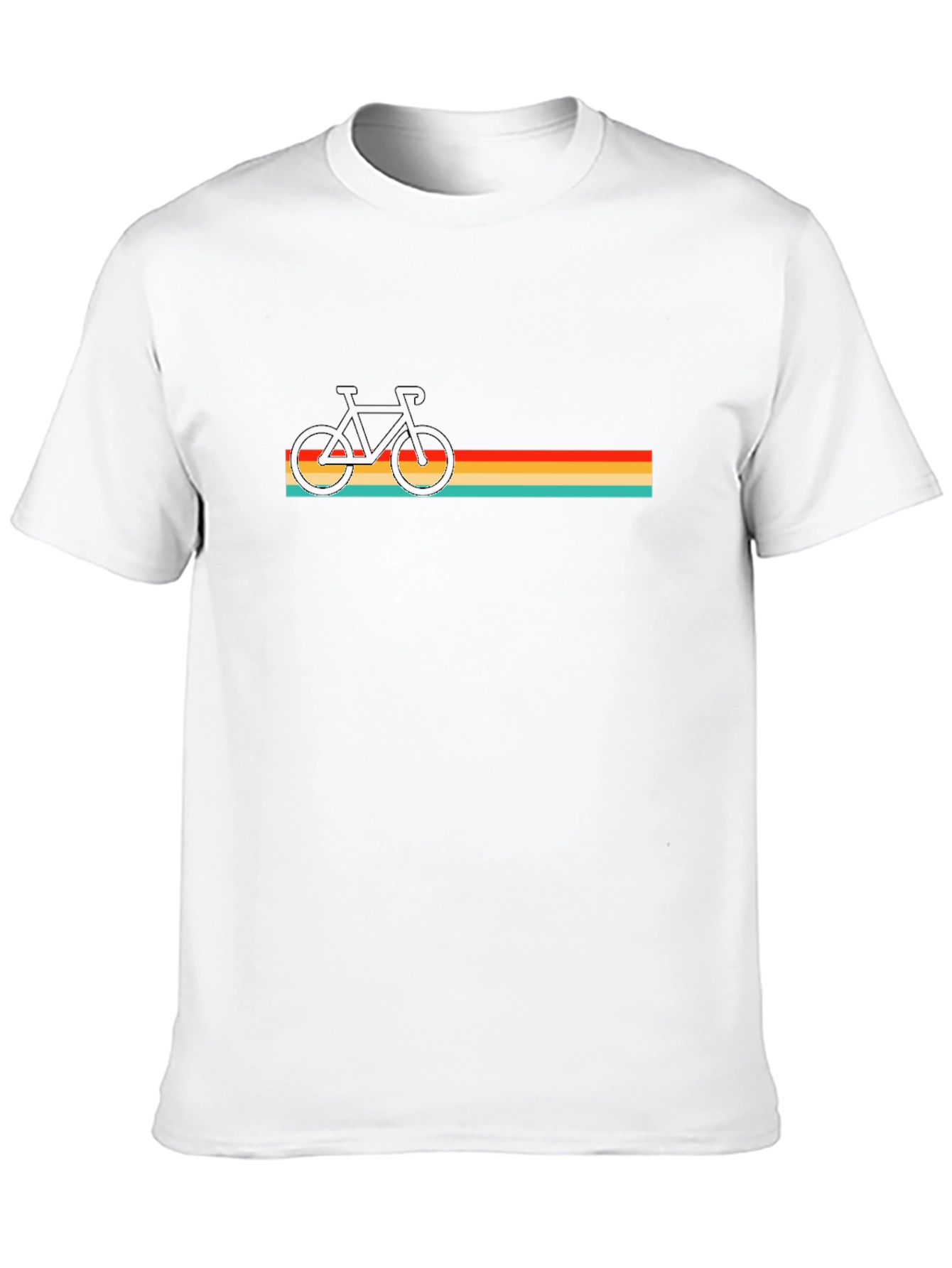 Retro Bike Graphic Tee - Black Cotton T-Shirt