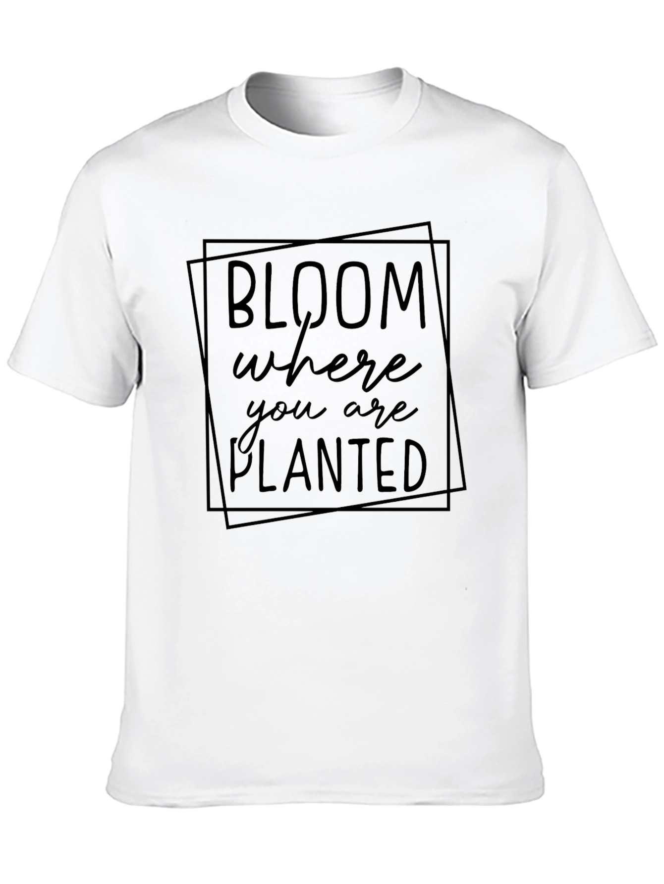Bloom Where You Are Planted Black T-Shirt