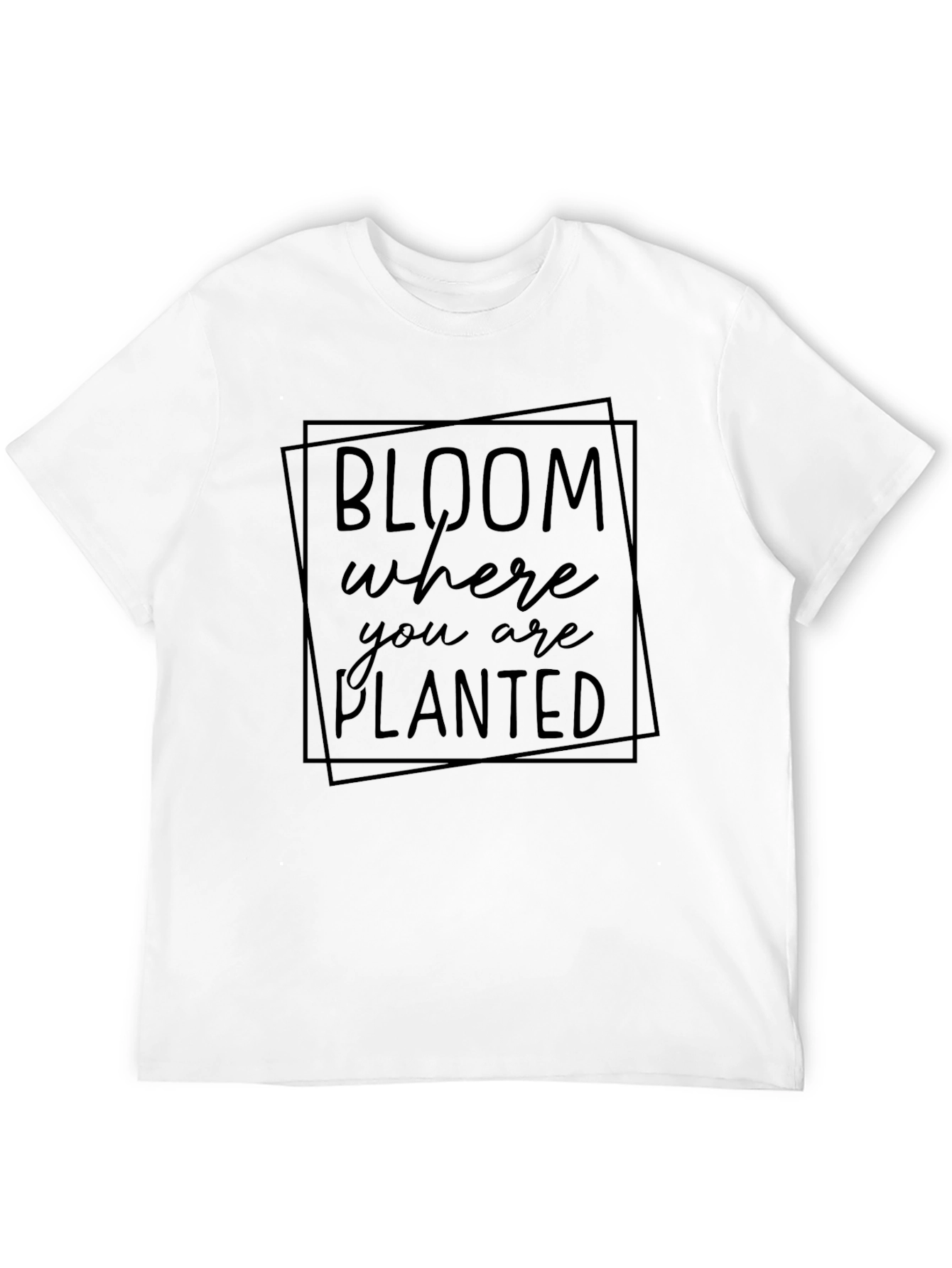 Bloom Where You Are Planted Black T-Shirt