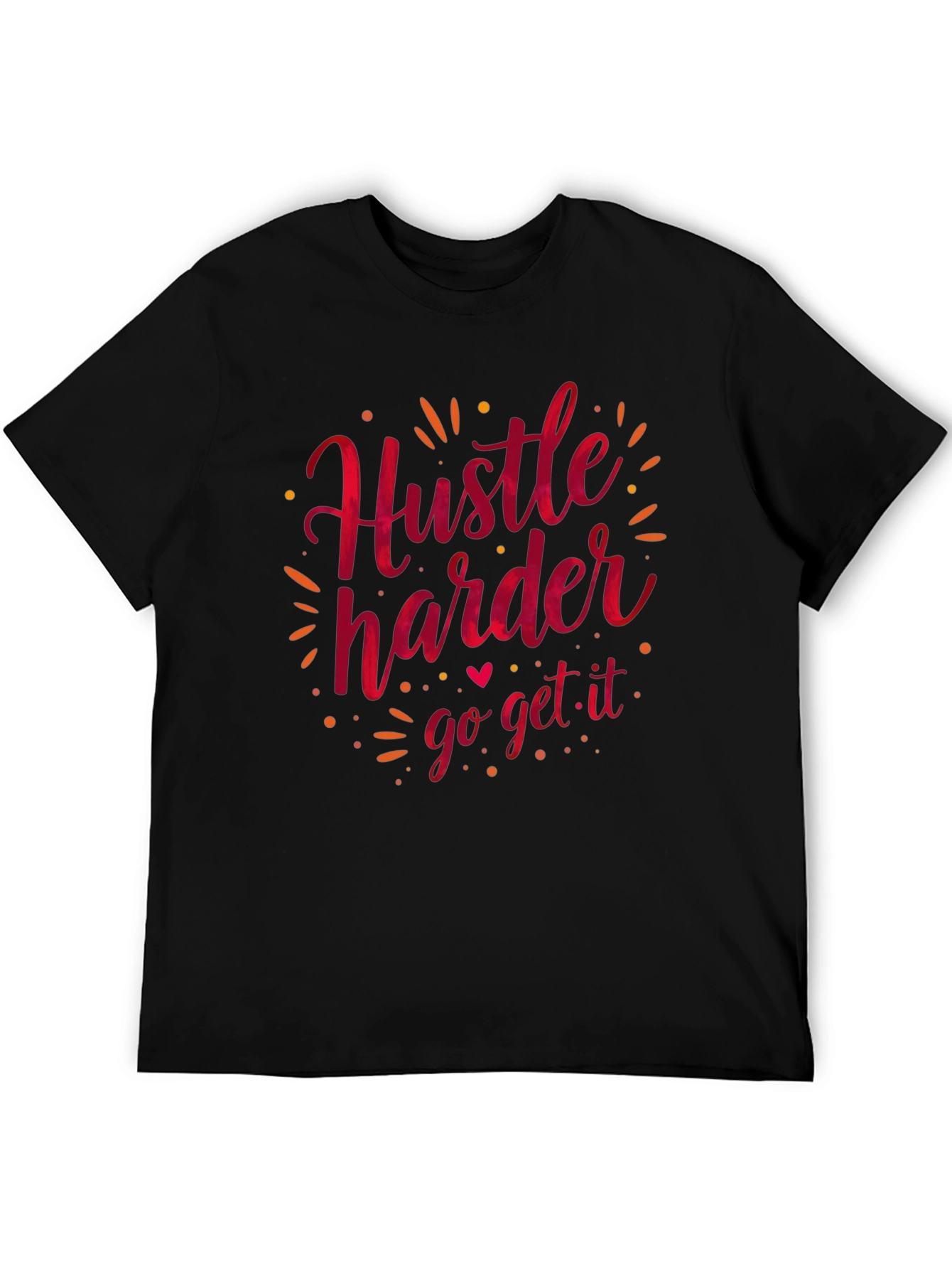 Hustle Harder Graphic Tee - Black Casual T-Shirt