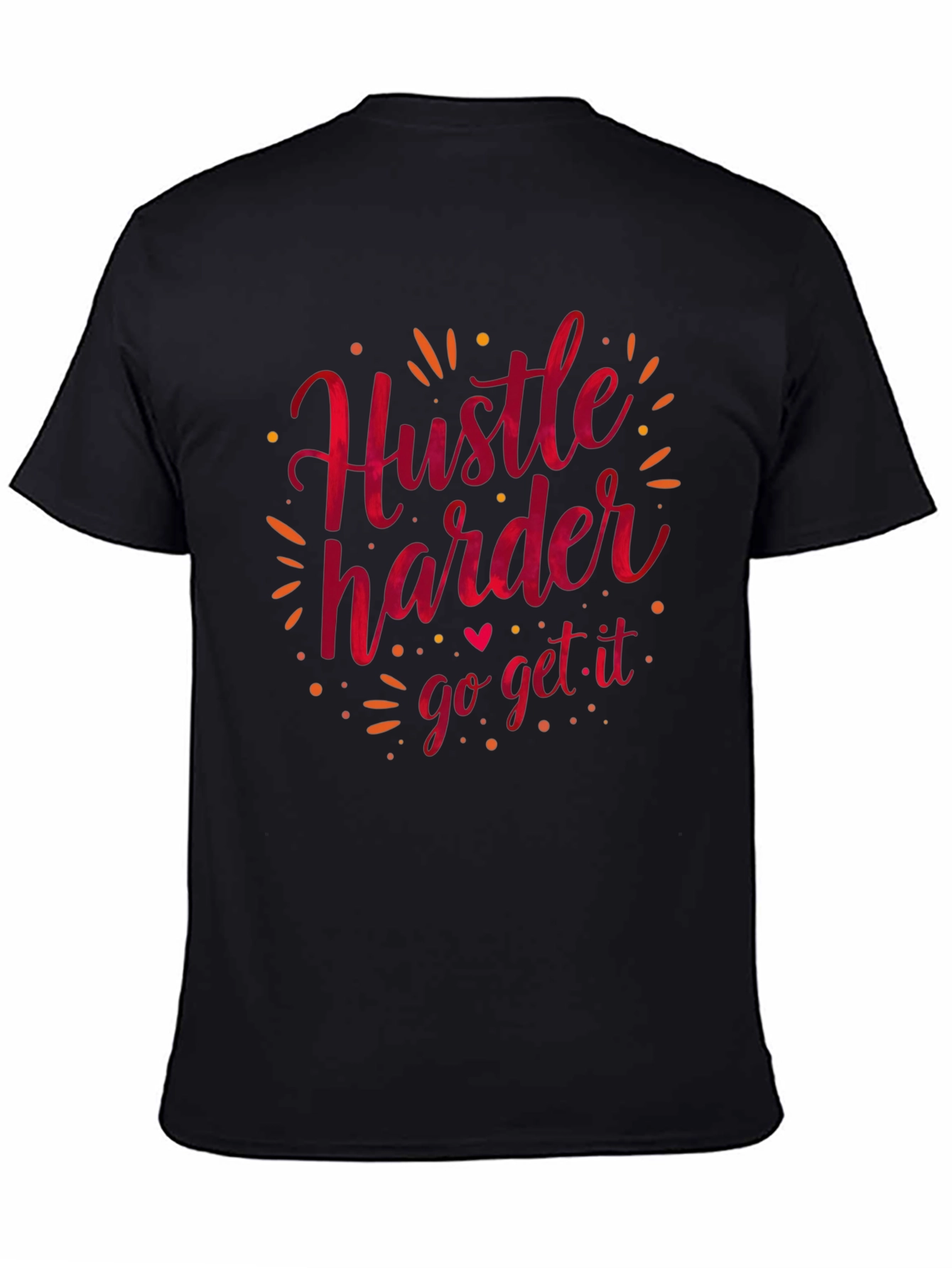 Hustle Harder Graphic Tee - Black Casual T-Shirt