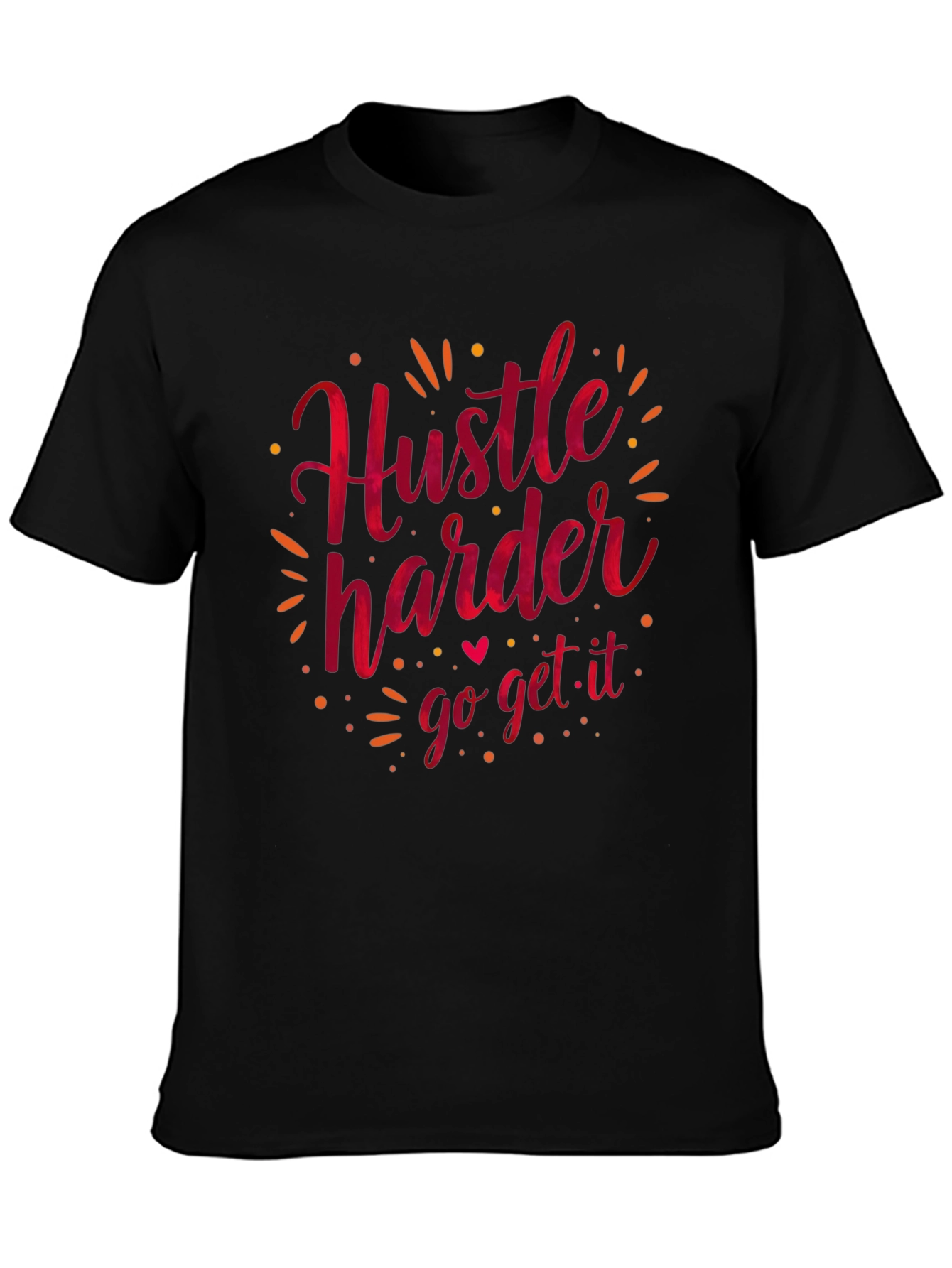 Hustle Harder Graphic Tee - Black Casual T-Shirt