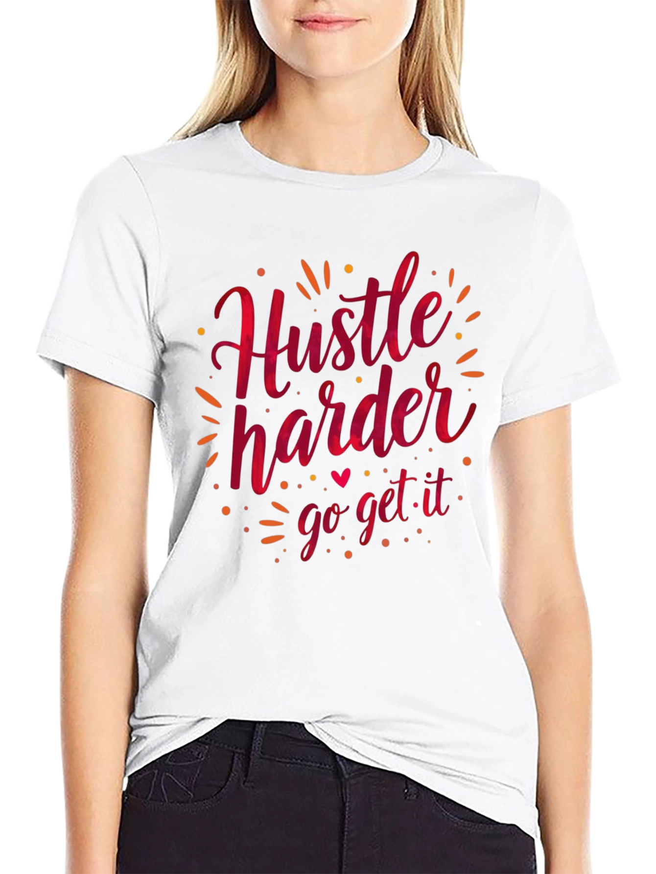 Hustle Harder Graphic Tee - Black Casual T-Shirt