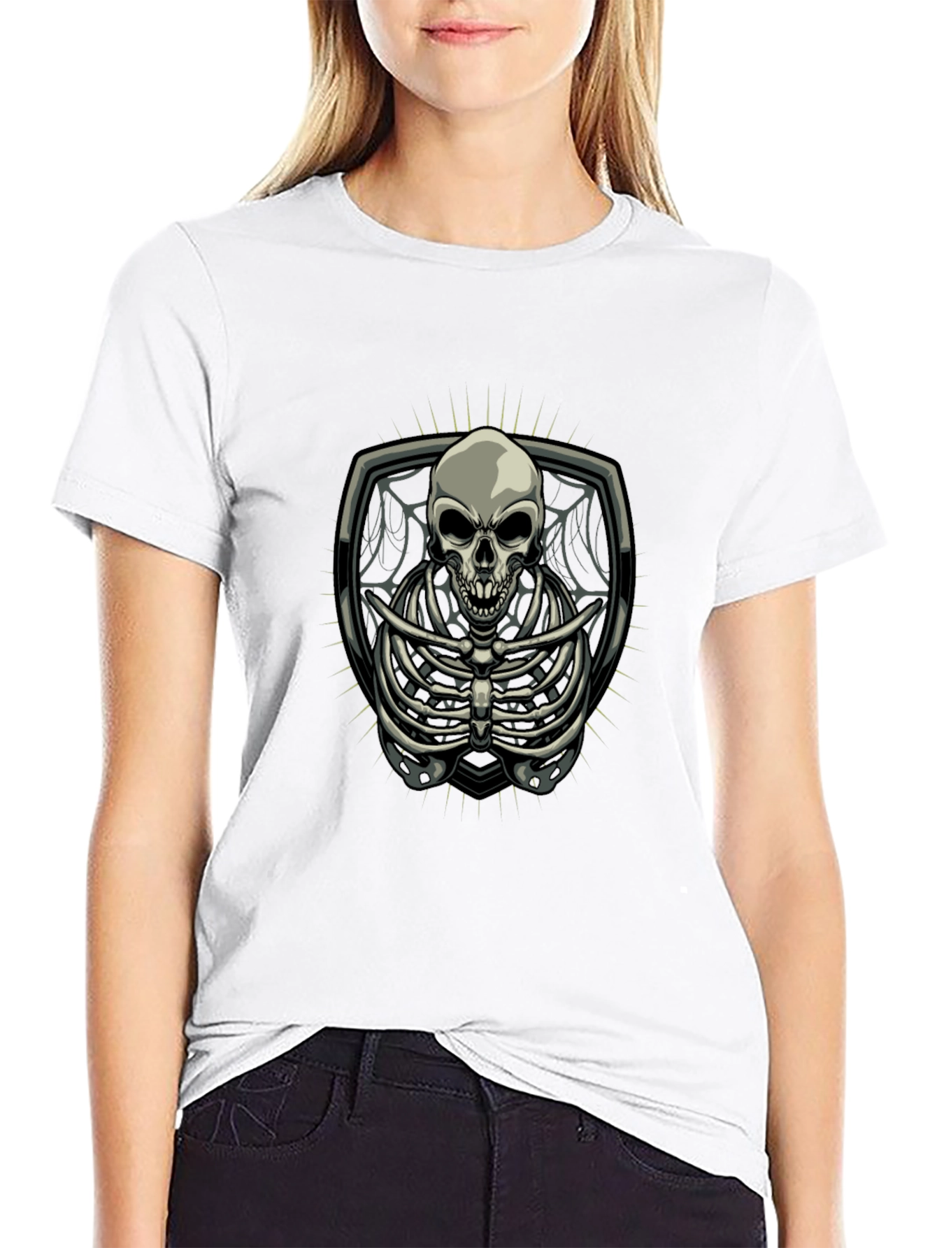 Skeleton Graphic Tee - Gothic Style