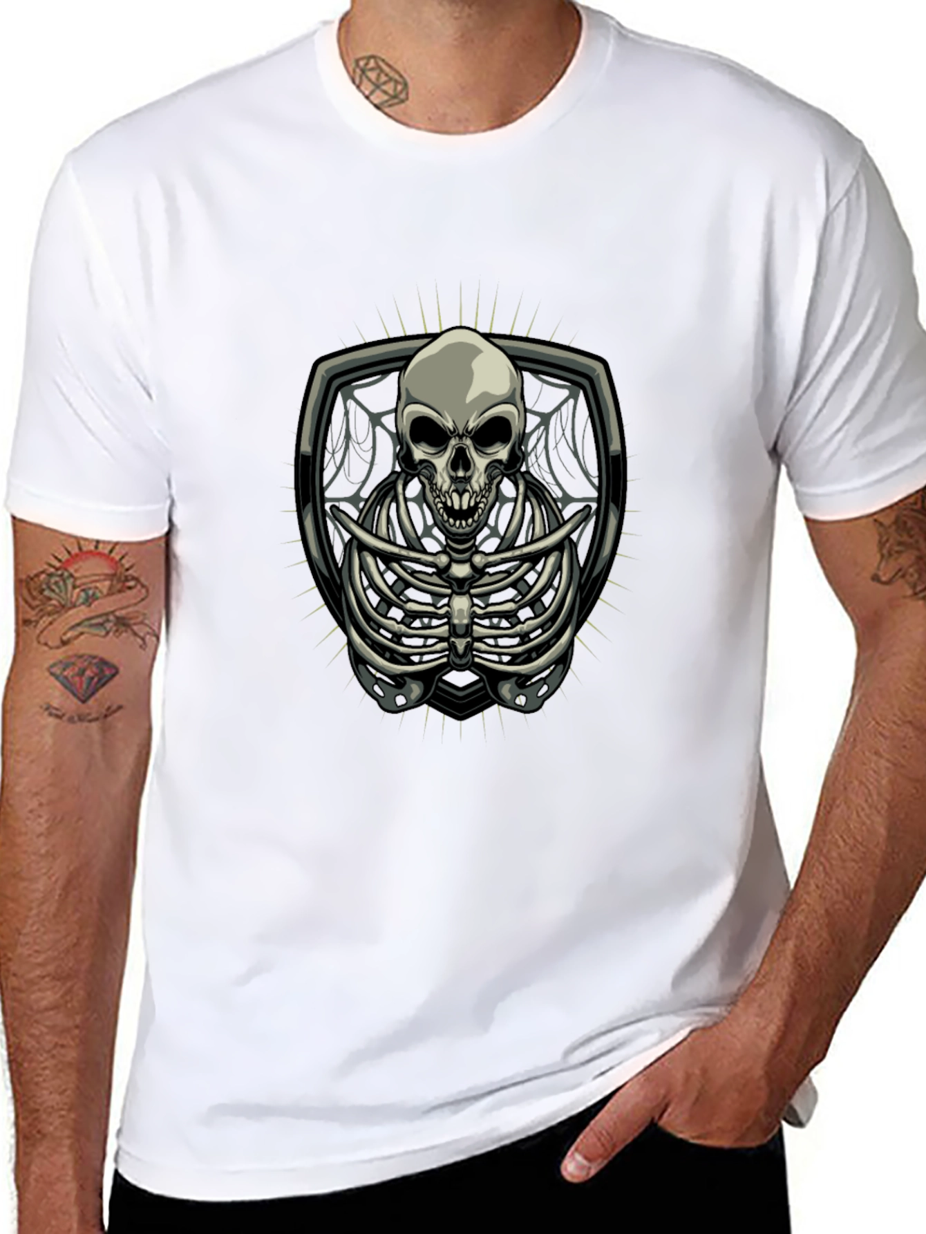 Skeleton Graphic Tee - Gothic Style