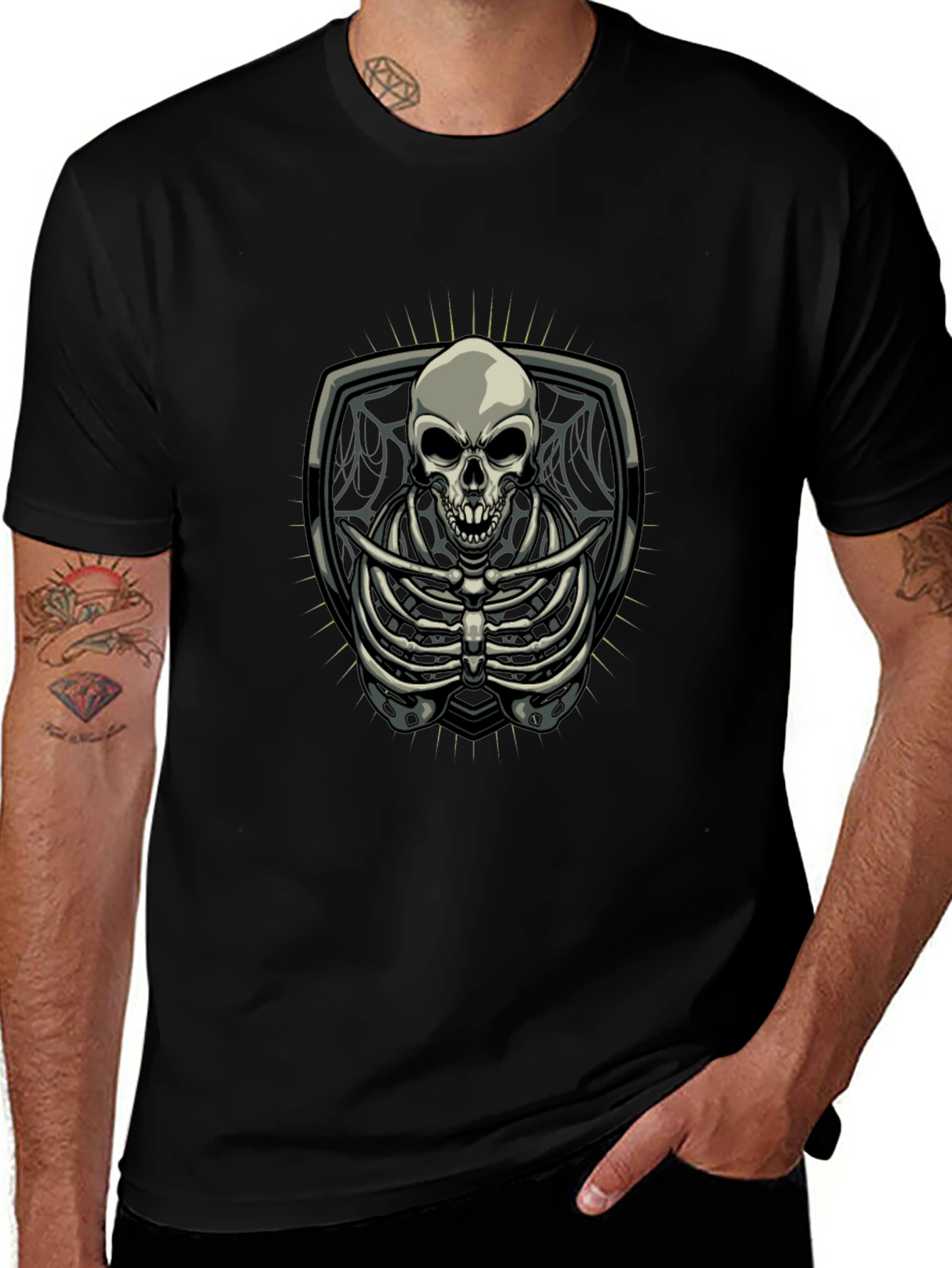 Skeleton Graphic Tee - Gothic Style