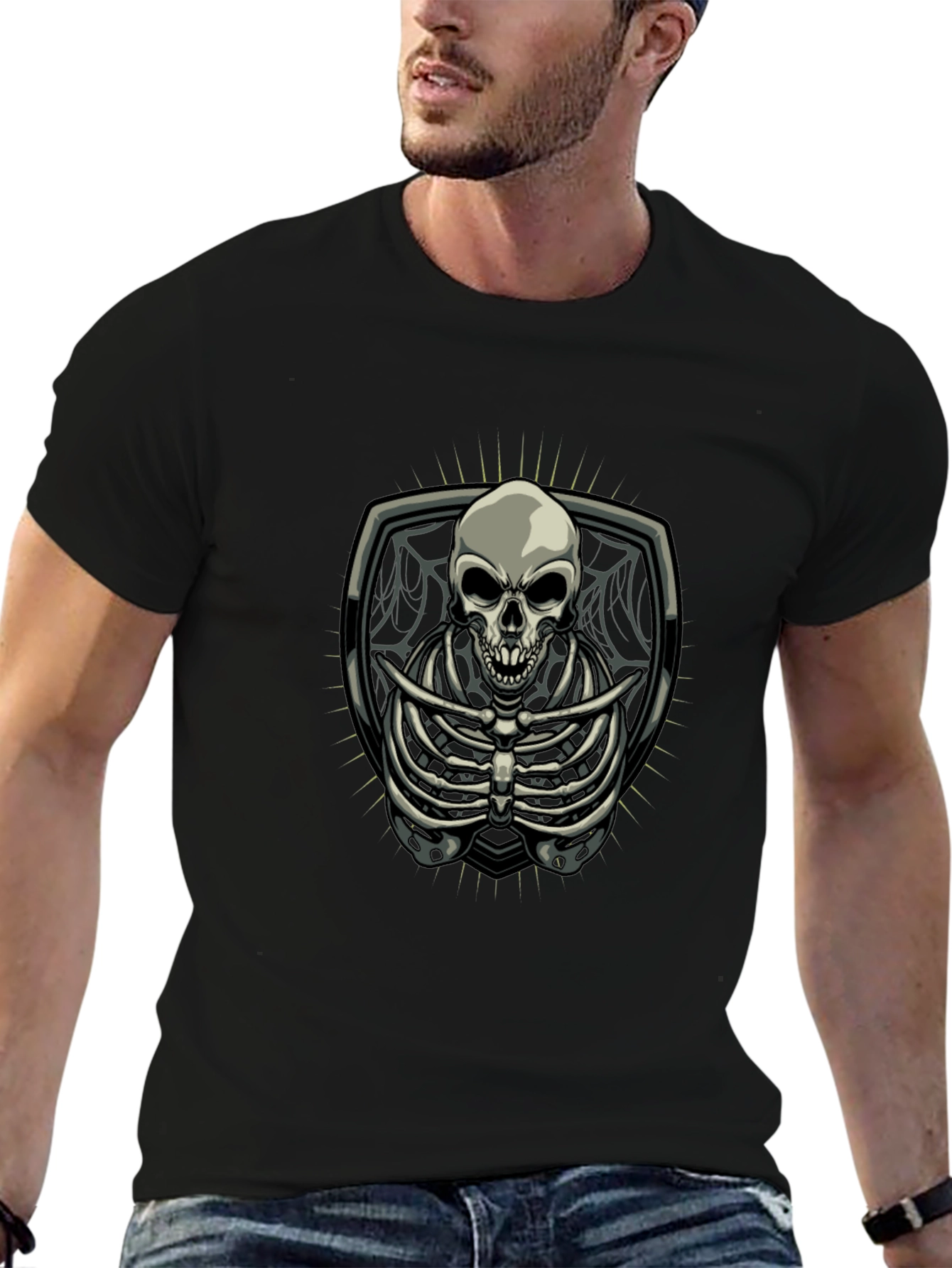 Skeleton Graphic Tee - Gothic Style
