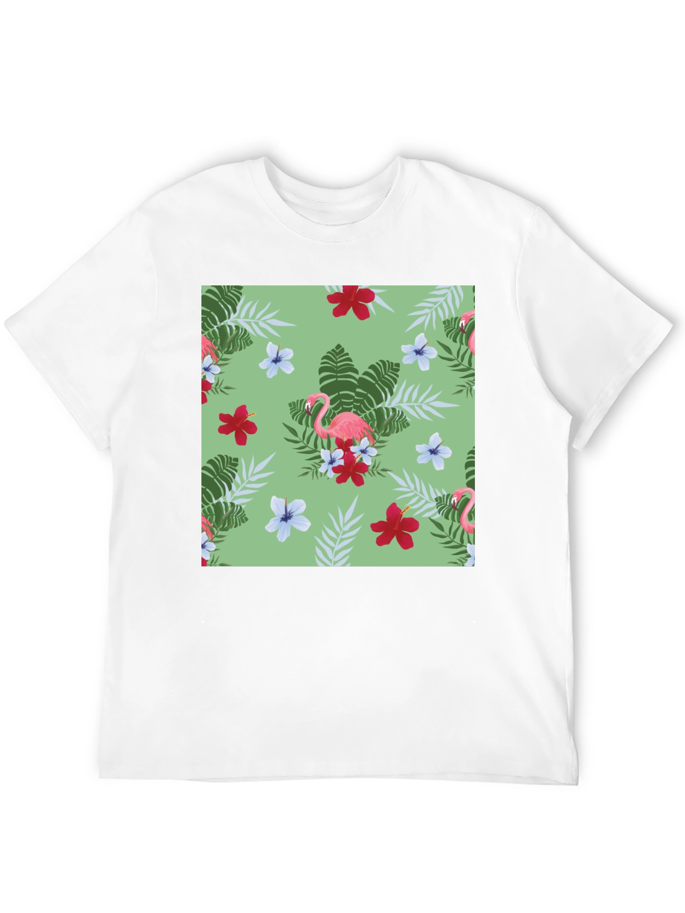 Tropical Flamingo Print T-Shirt