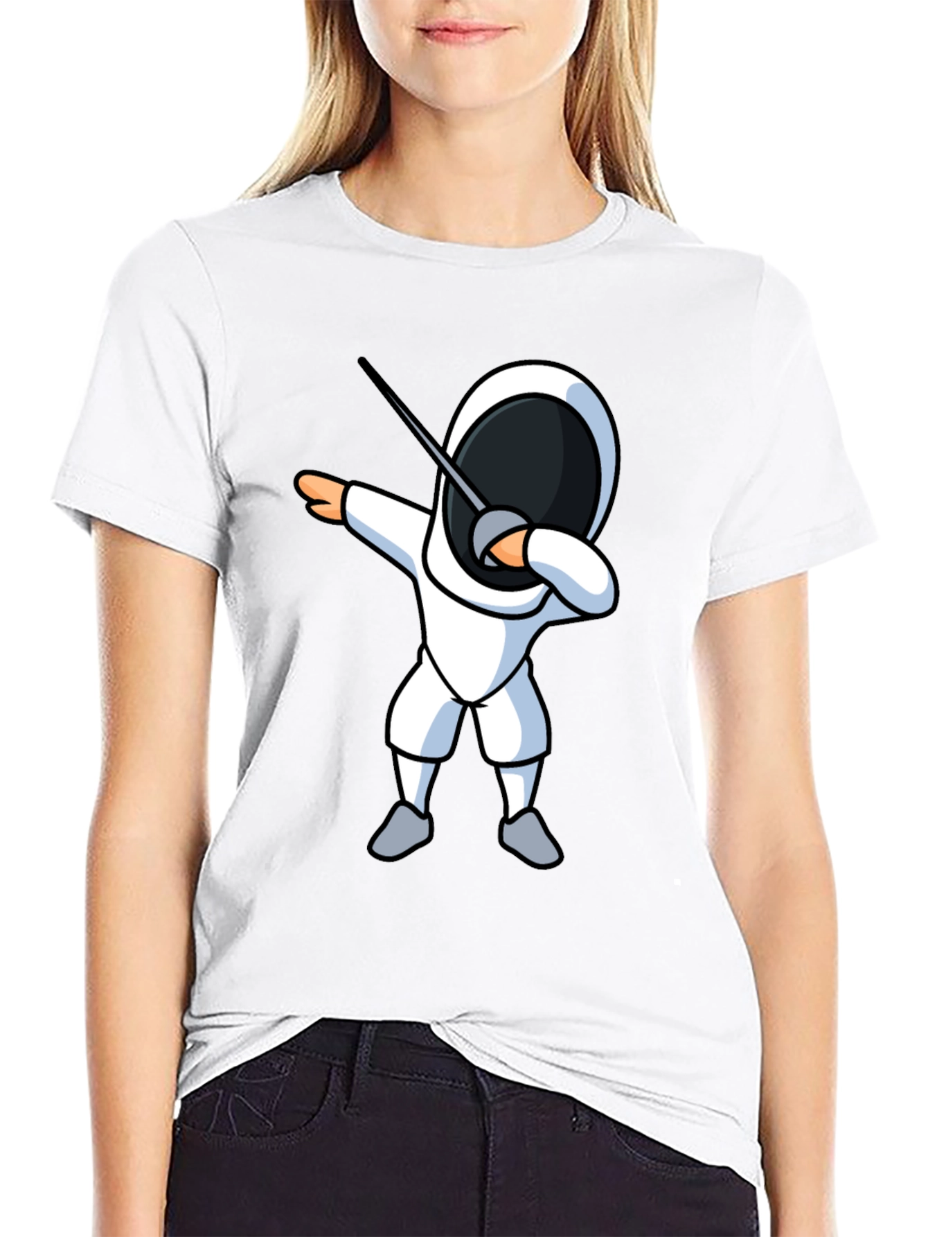 Fencing Dabbing T-Shirt - Black Graphic Tee