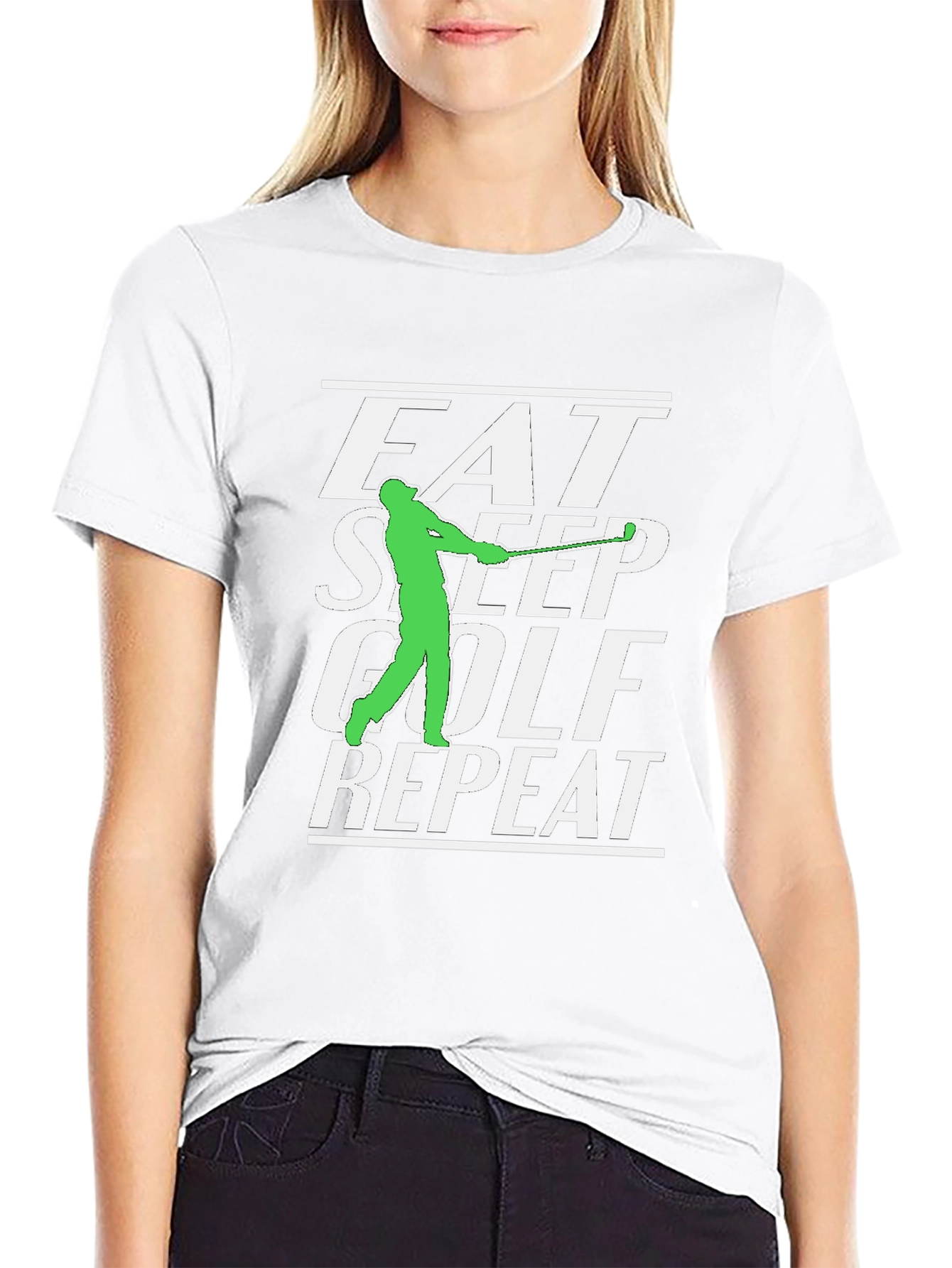 Eat Sleep Golf Repeat Graphic Tee