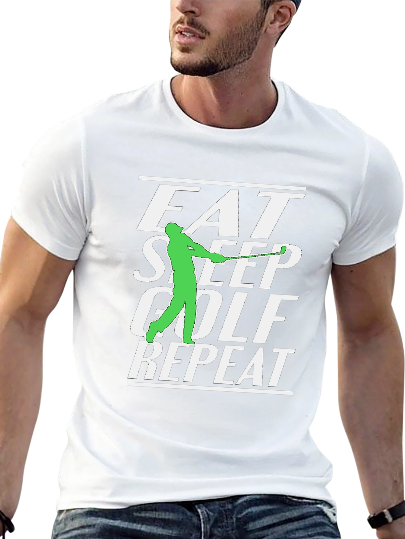 Eat Sleep Golf Repeat Graphic Tee