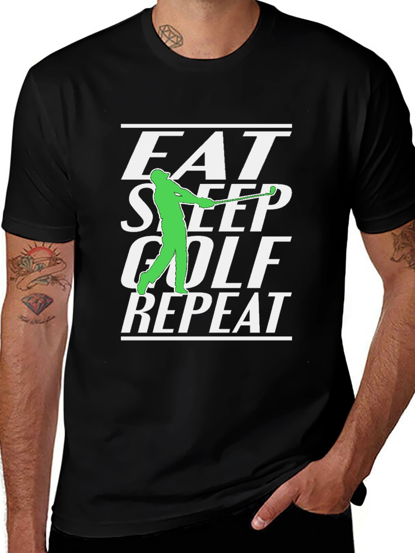 Eat Sleep Golf Repeat Graphic Tee
