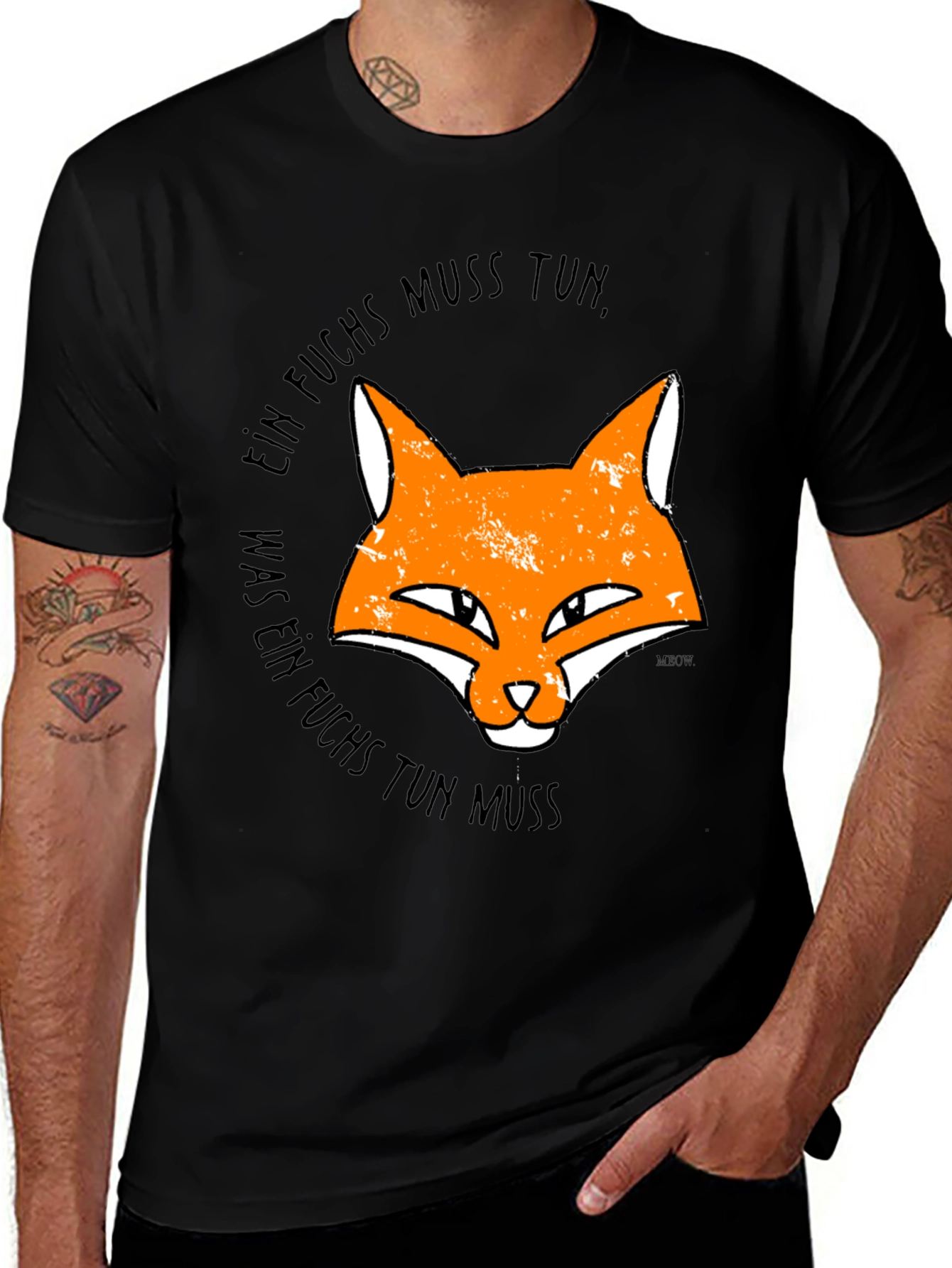 Ein Fuchs Muss Tun Mens Black Graphic Tee