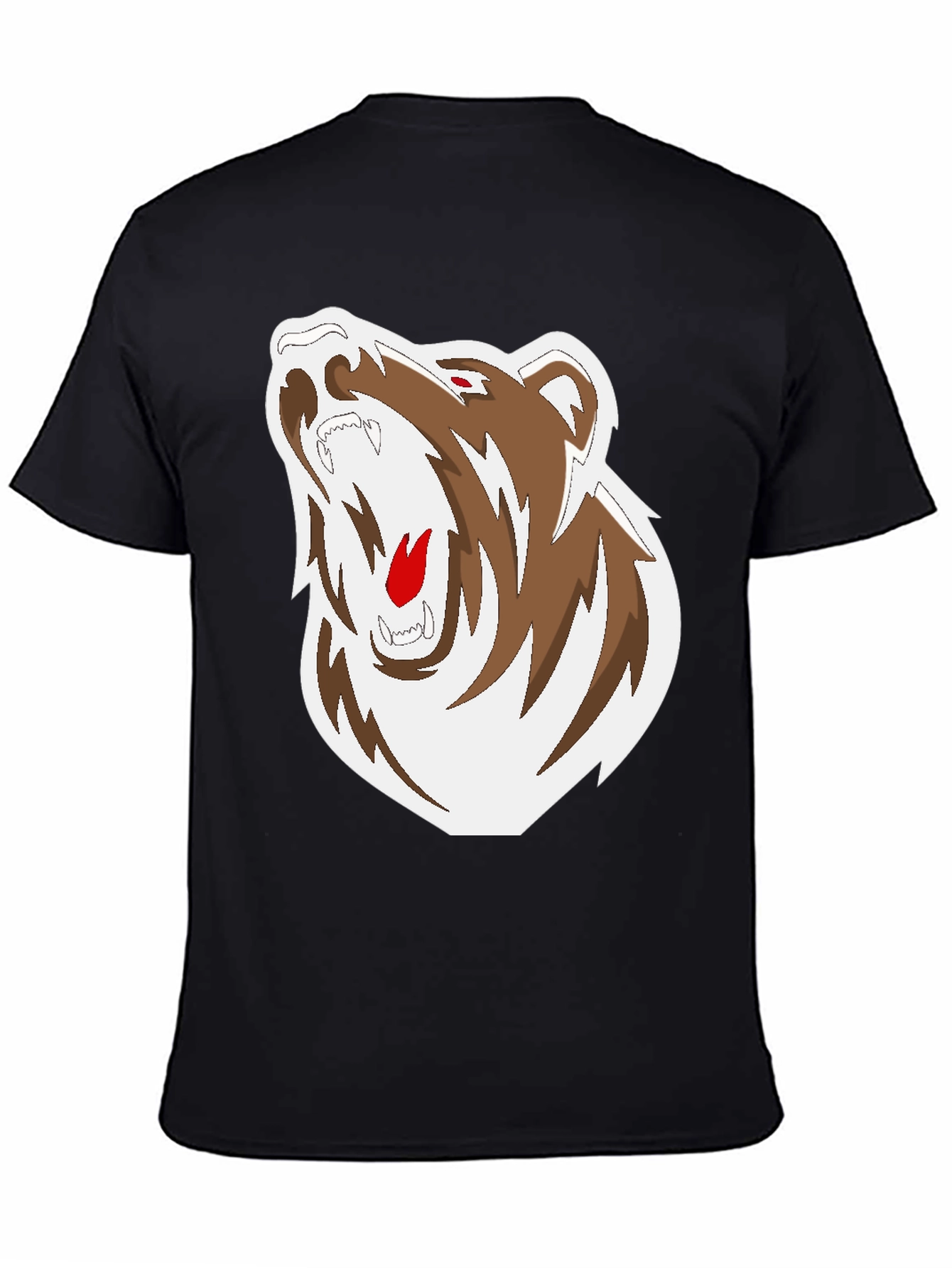 Black T-Shirt with Bear Graphic