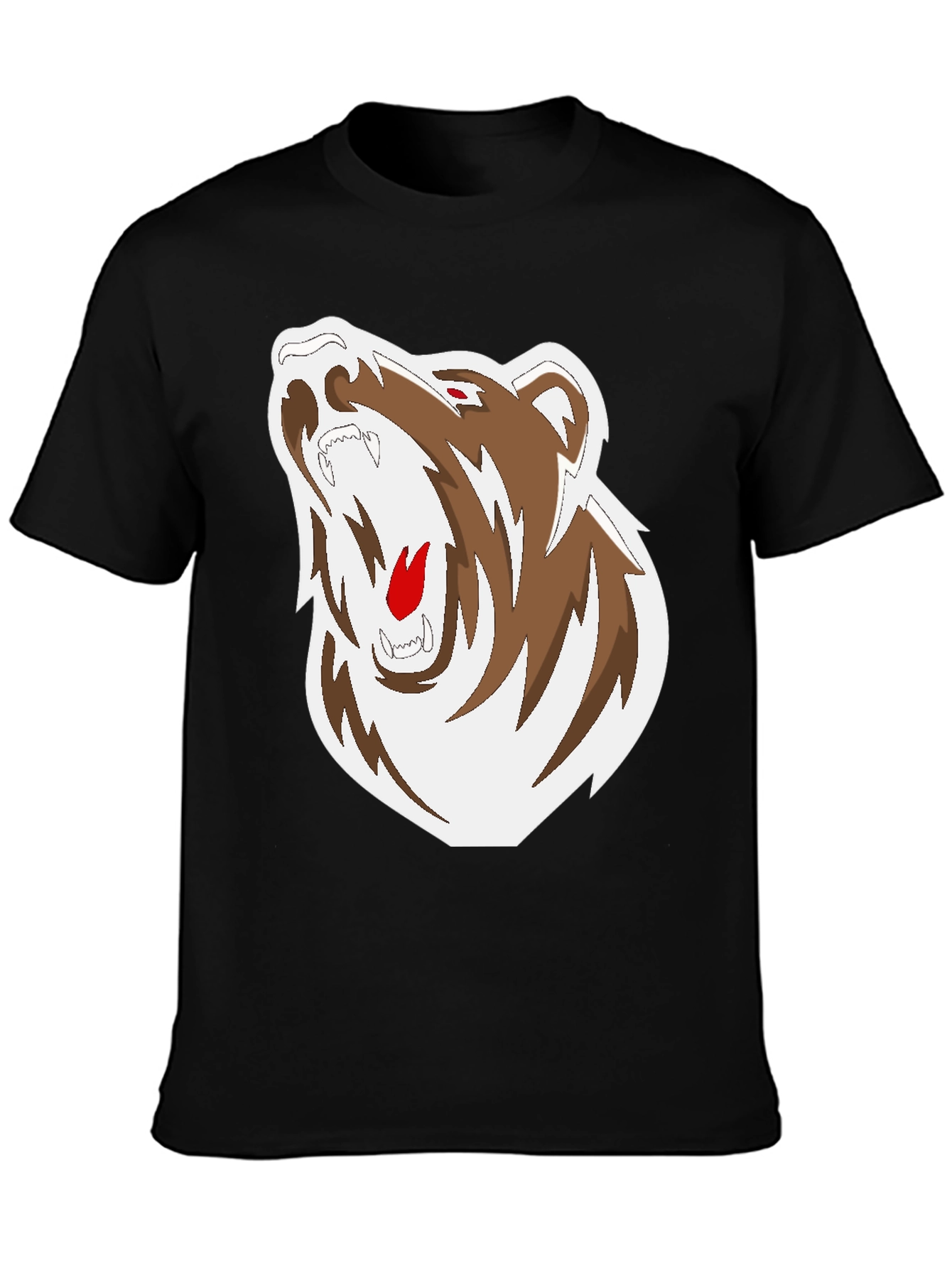 Black T-Shirt with Bear Graphic
