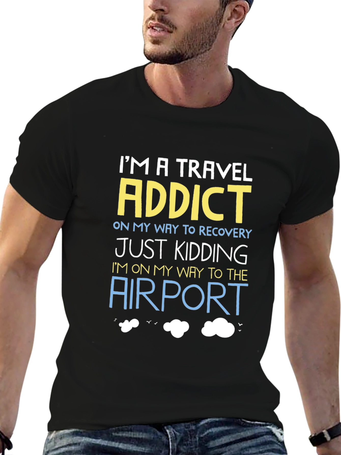 Travel Addict Funny T-Shirt - Airport Bound