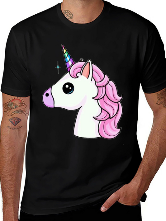 Unicorn Graphic Tee - Black Cotton T-Shirt