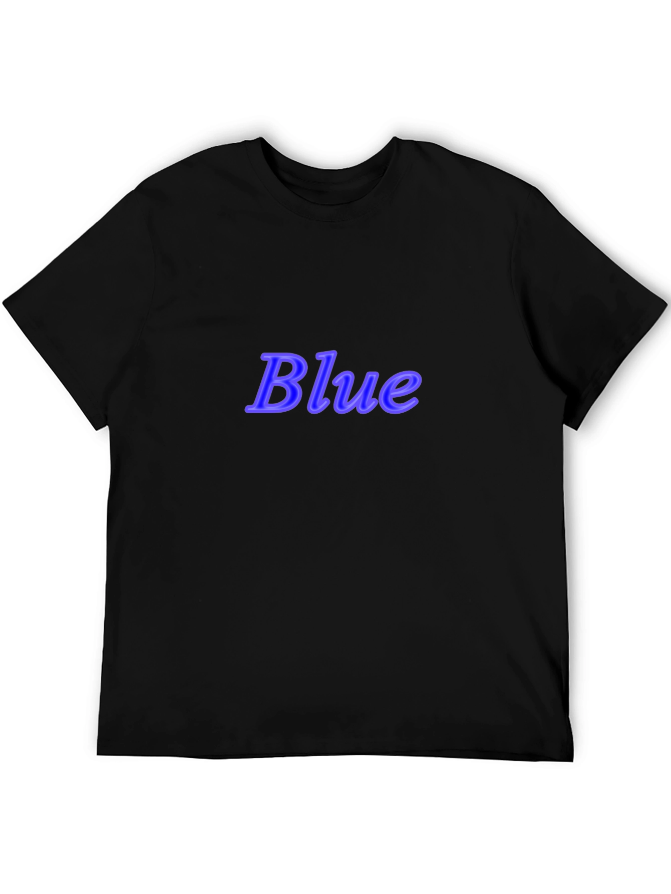 Stylish Black T-Shirt with Blue Text