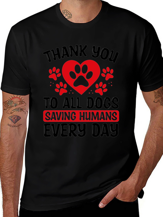Thank You Dogs Black Tee