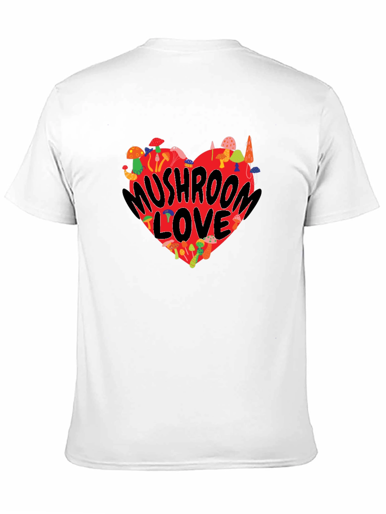 Mushroom Love Heart Graphic T-Shirt