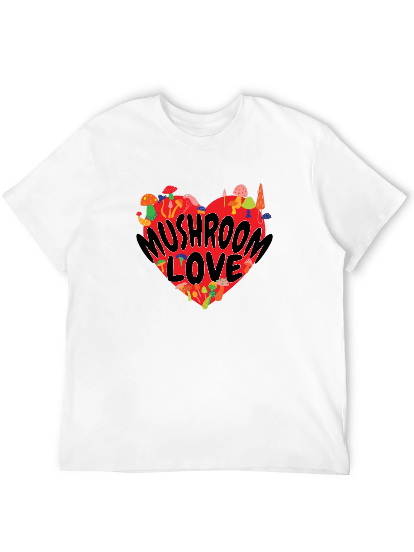 Mushroom Love Heart Graphic T-Shirt