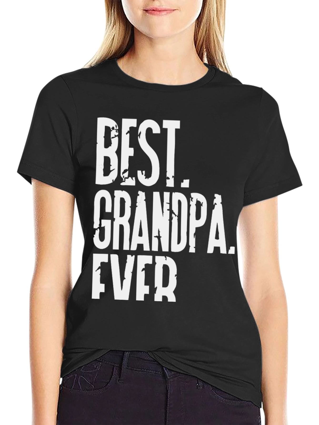 Best Grandpa Ever Black Graphic T-Shirt