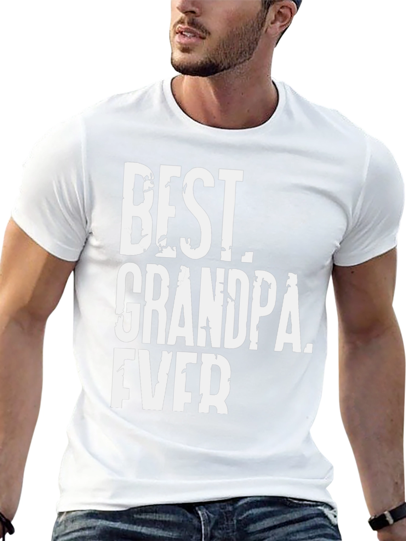 Best Grandpa Ever Black Graphic T-Shirt