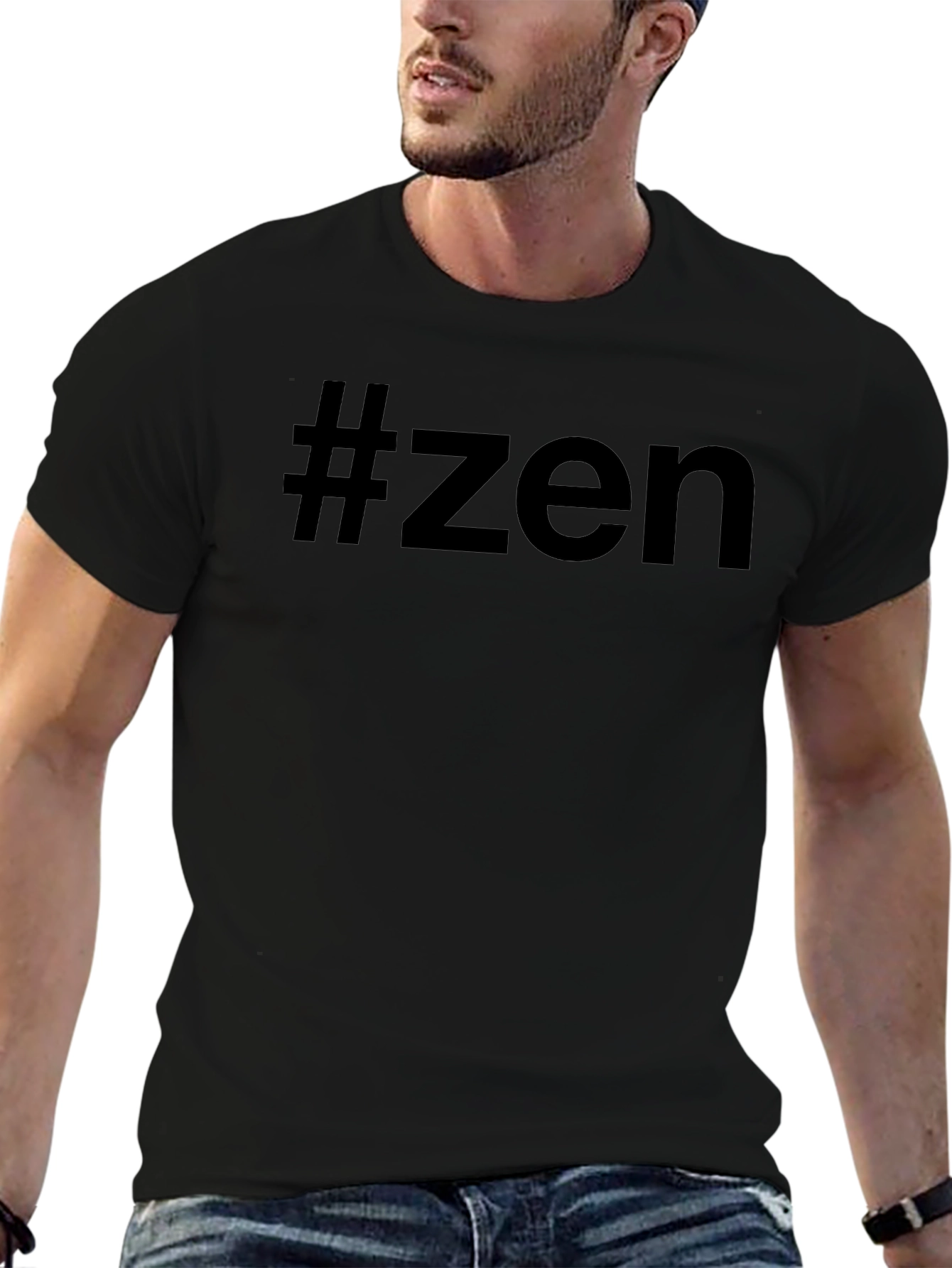 #Zen Graphic Tee - Comfortable Black Cotton T-Shirt