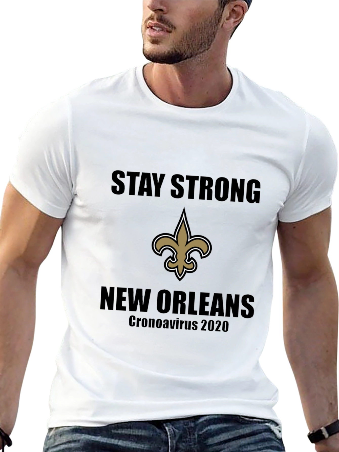 New Orleans Saints Stay Strong Black T-Shirt