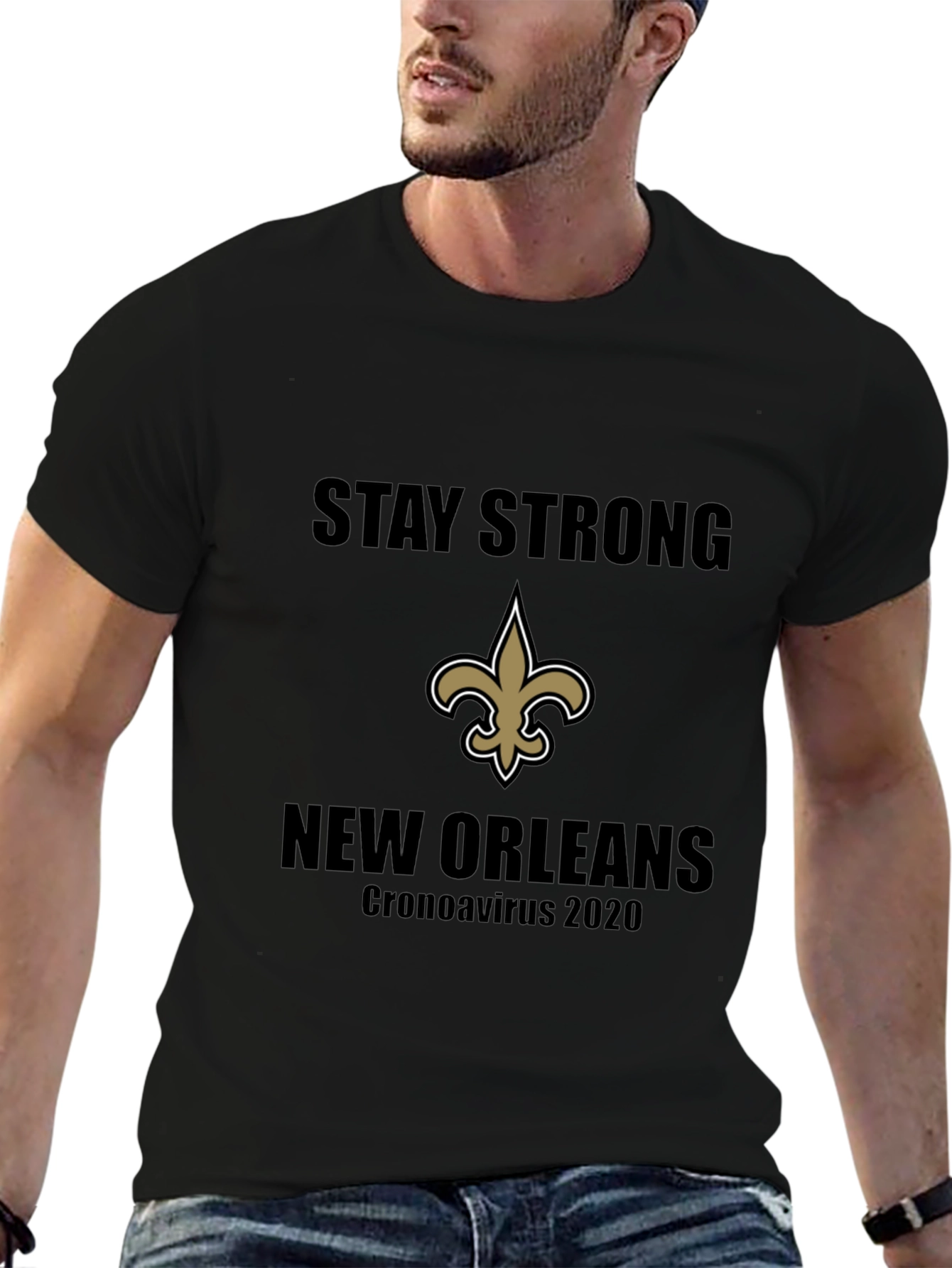New Orleans Saints Stay Strong Black T-Shirt