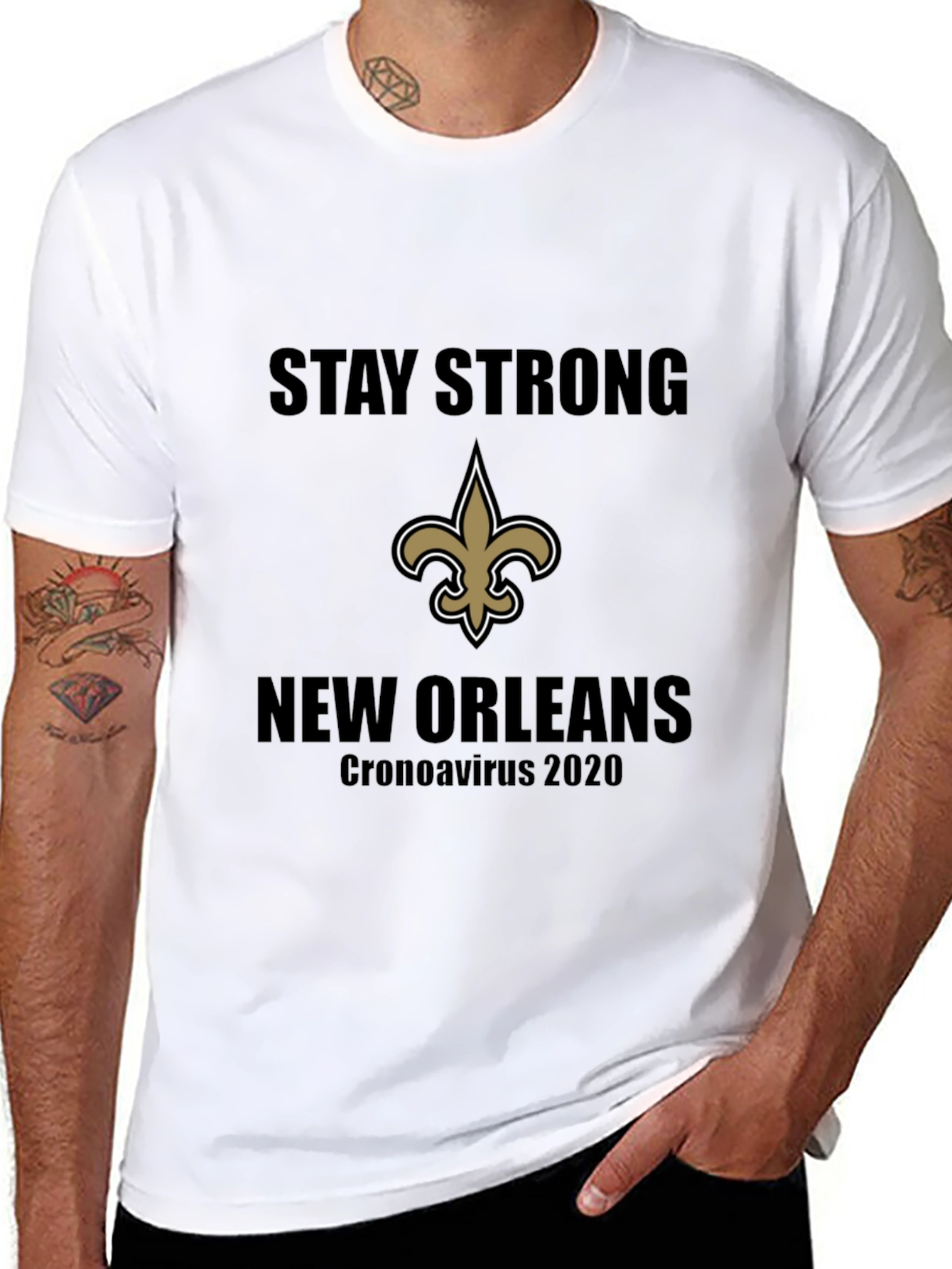New Orleans Saints Stay Strong Black T-Shirt