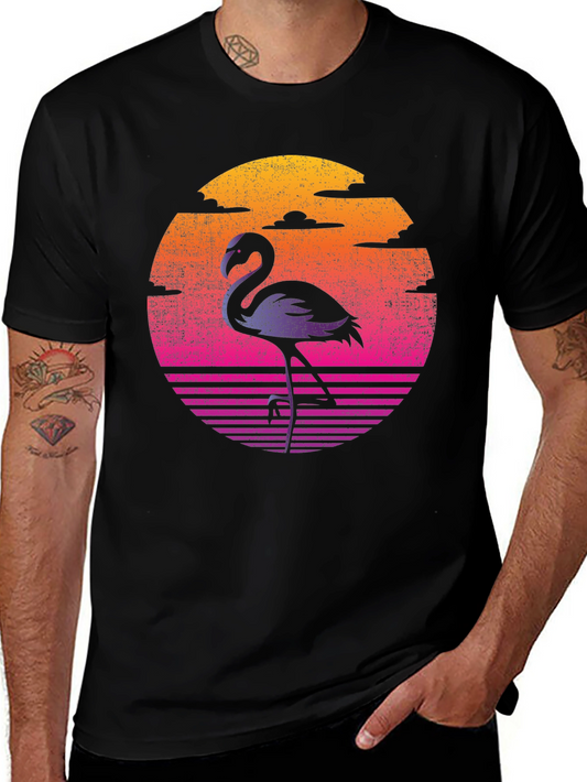 Retro Flamingo Sunset Graphic Tee