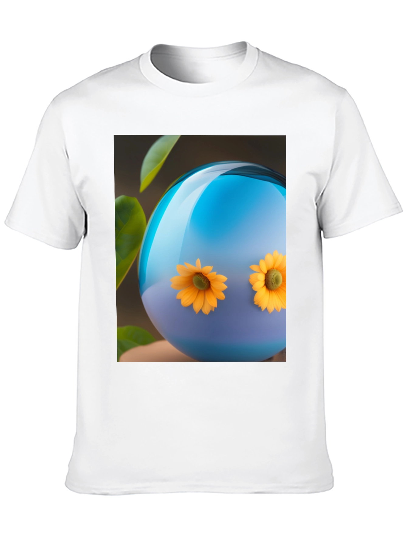 Sunflower Orb Black T-Shirt - Unique Graphic Tee