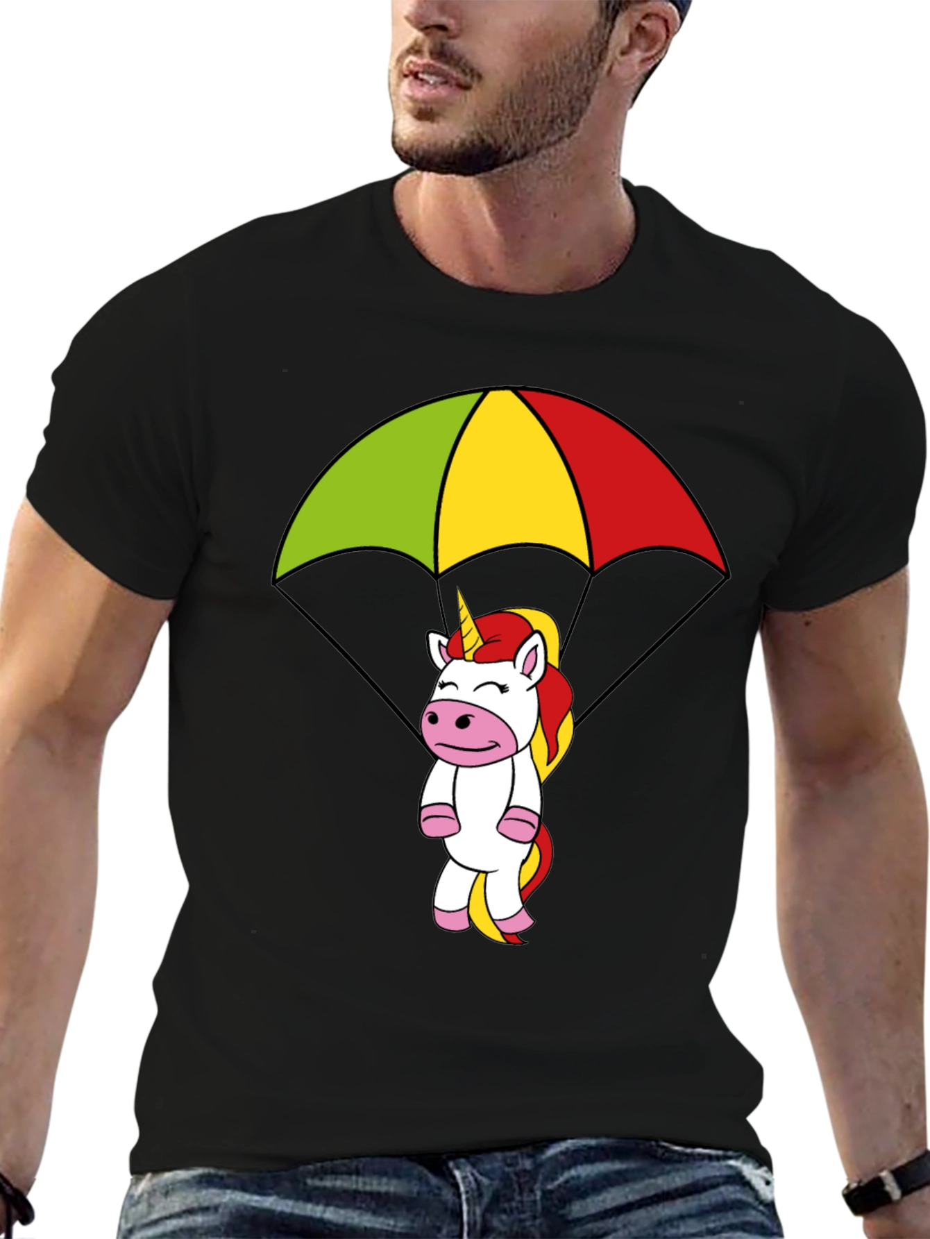 Unicorn Parachute Graphic T-Shirt