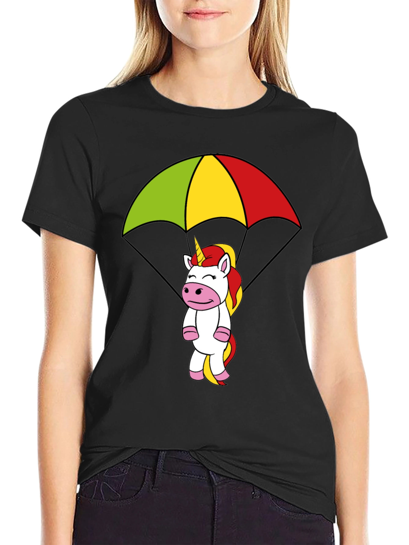 Unicorn Parachute Graphic T-Shirt